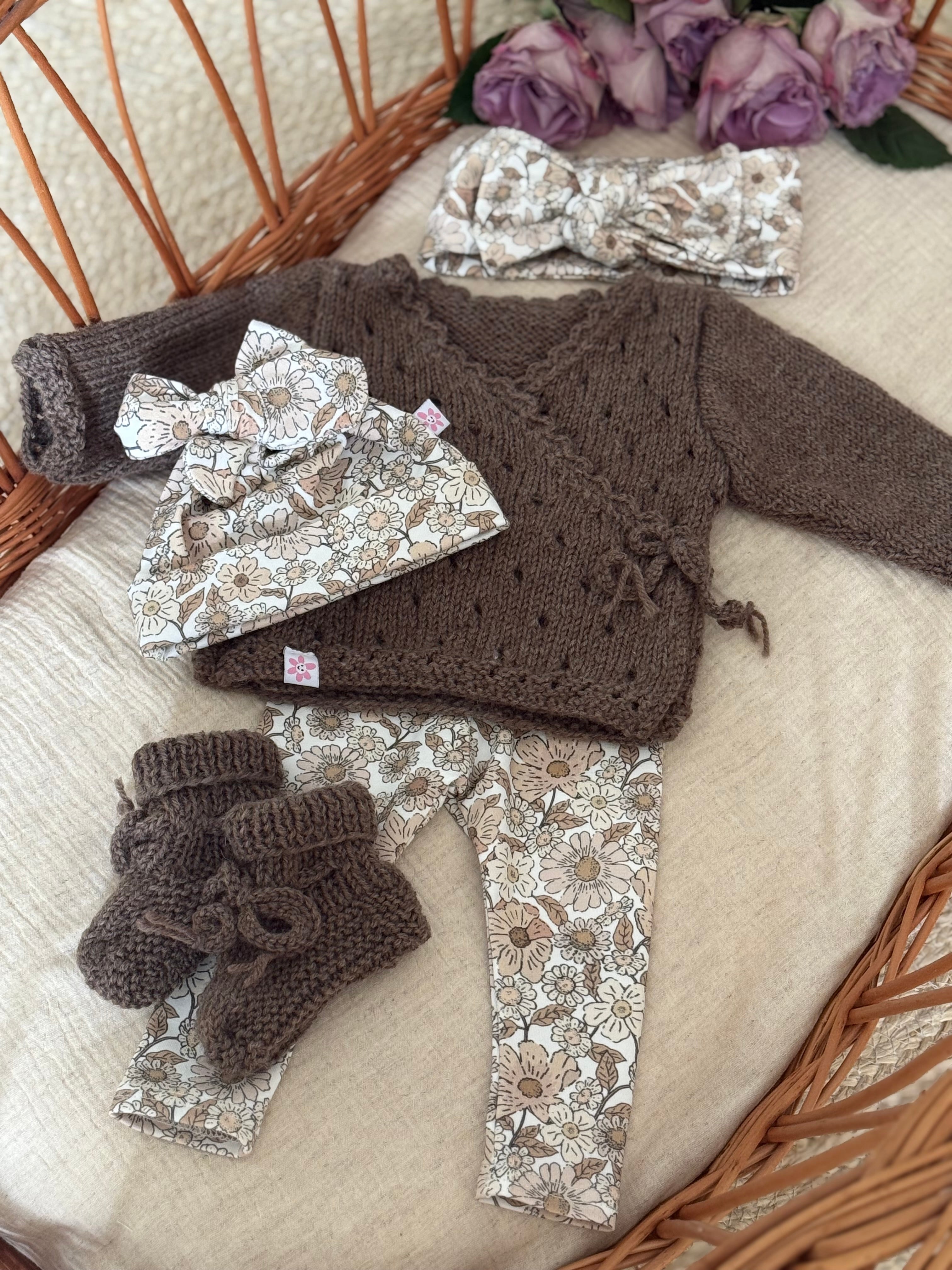 Overslagvest - Merino wol bruin - For Your Little Cutie