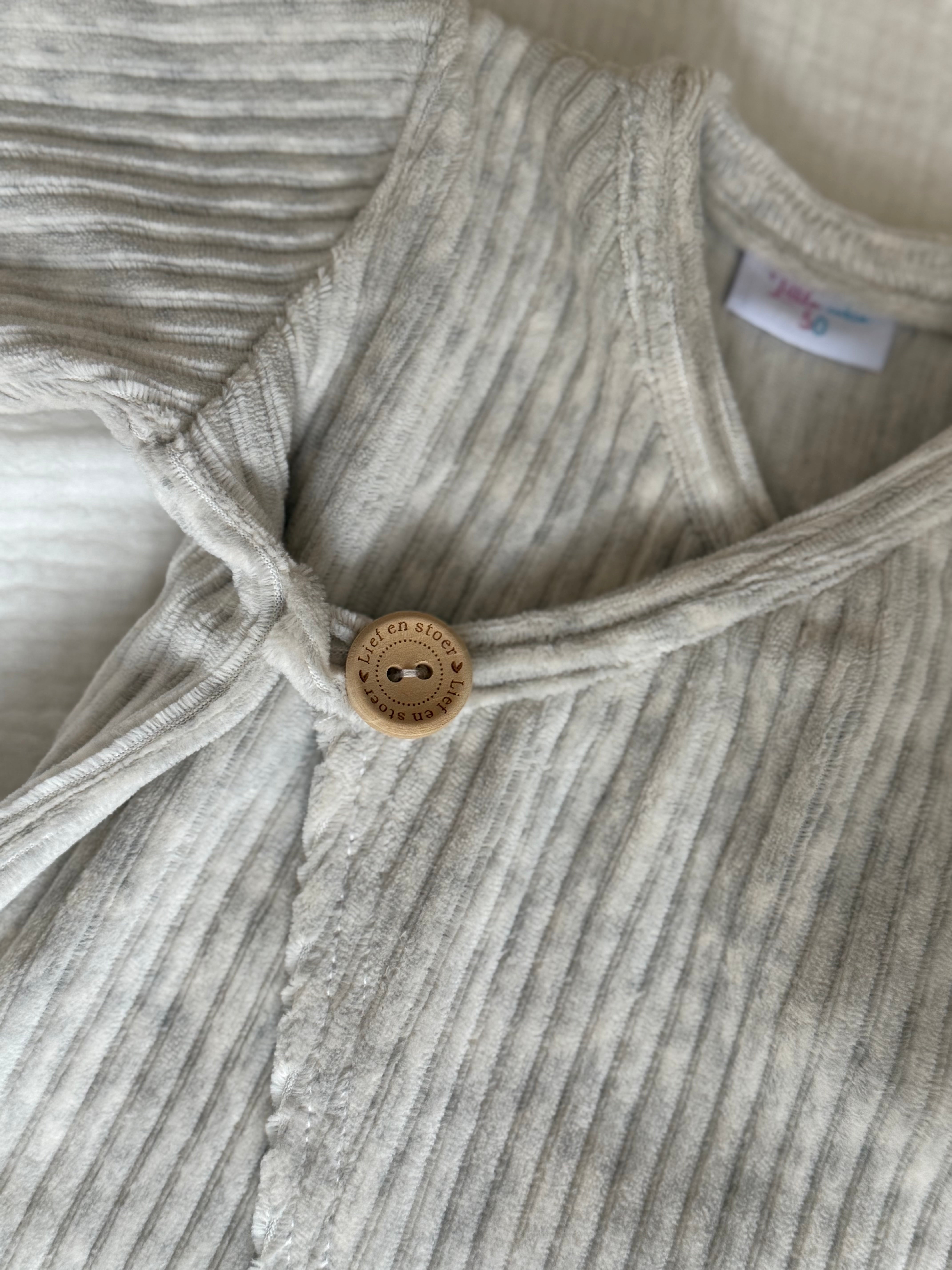 Boxpakje unisex - fluweel rib grijs - For Your Little Cutie