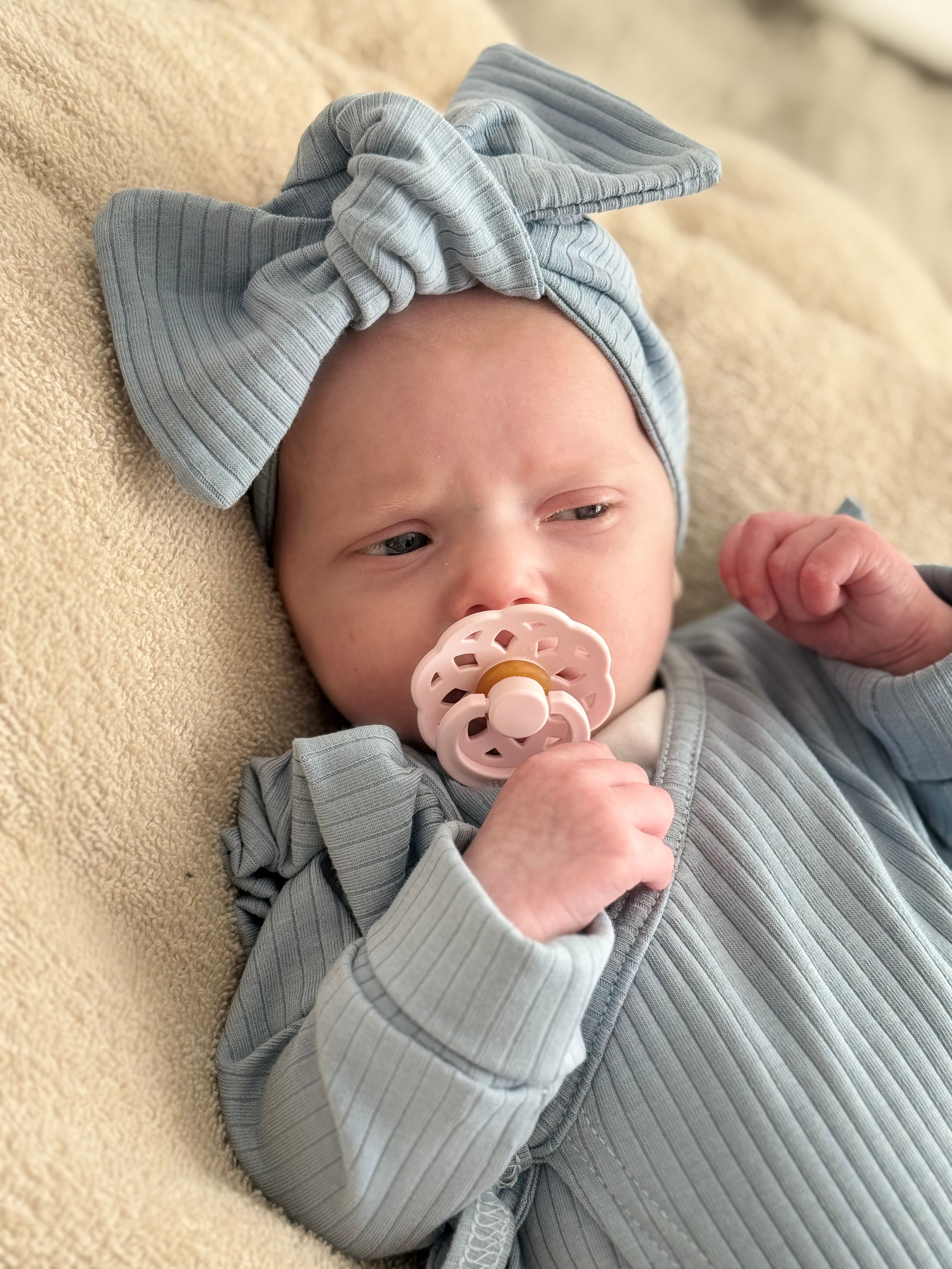 Haarbandje jersey rib - blauw - For Your Little Cutie