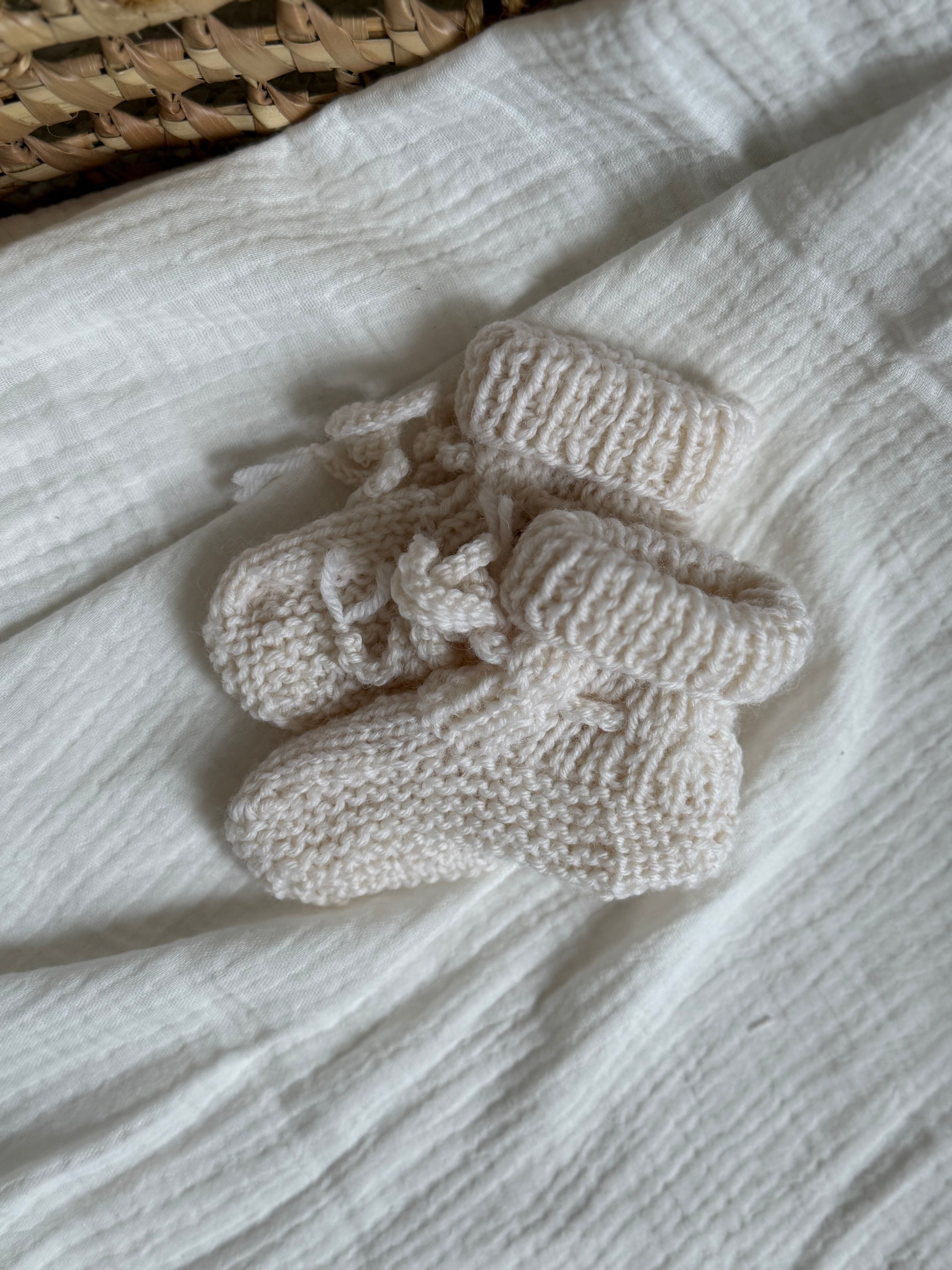 Slofjes - Merino Wol Off White - For Your Little Cutie