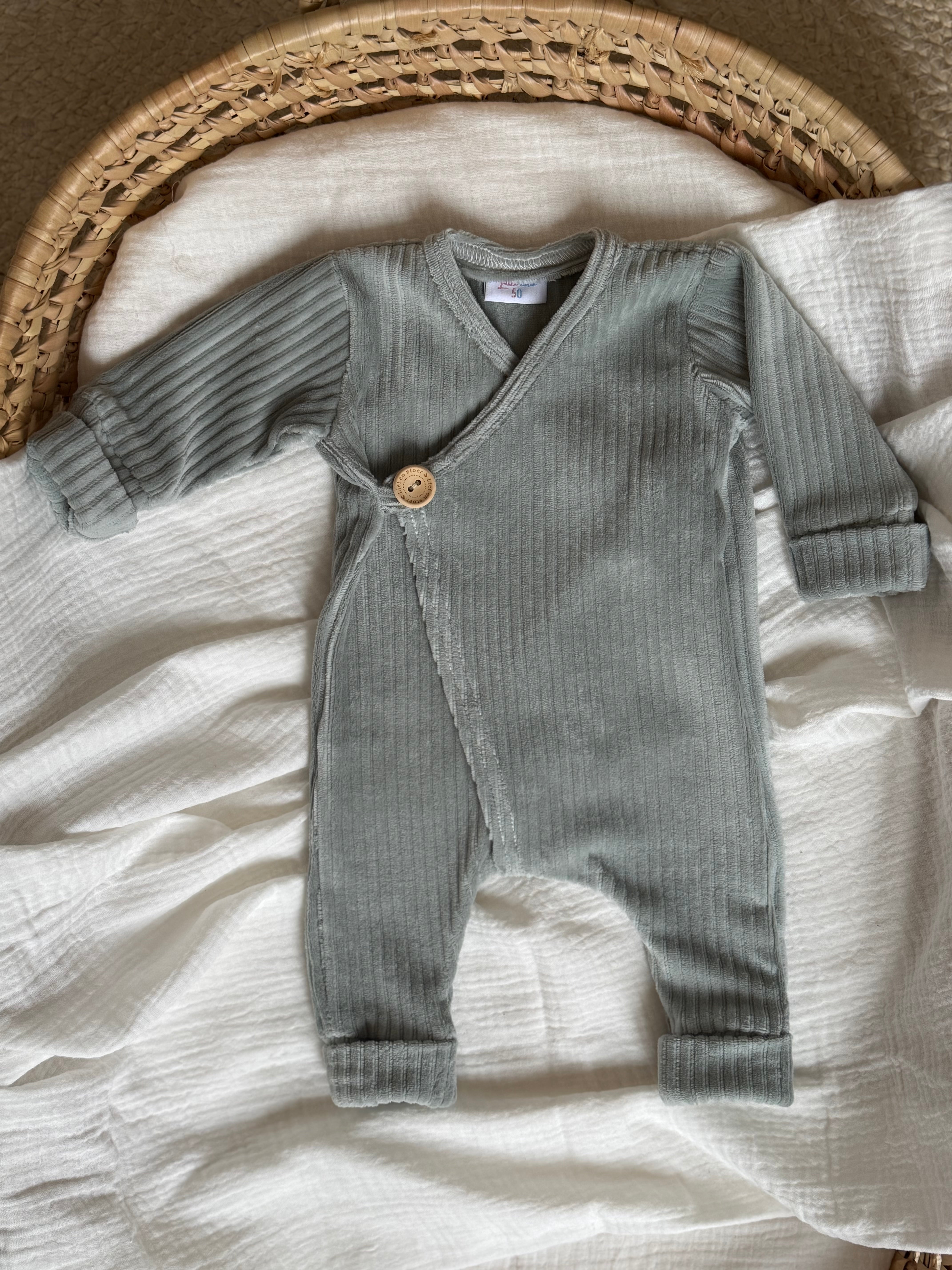 Boxpakje unisex - fluweel rib Mint groen - For Your Little Cutie