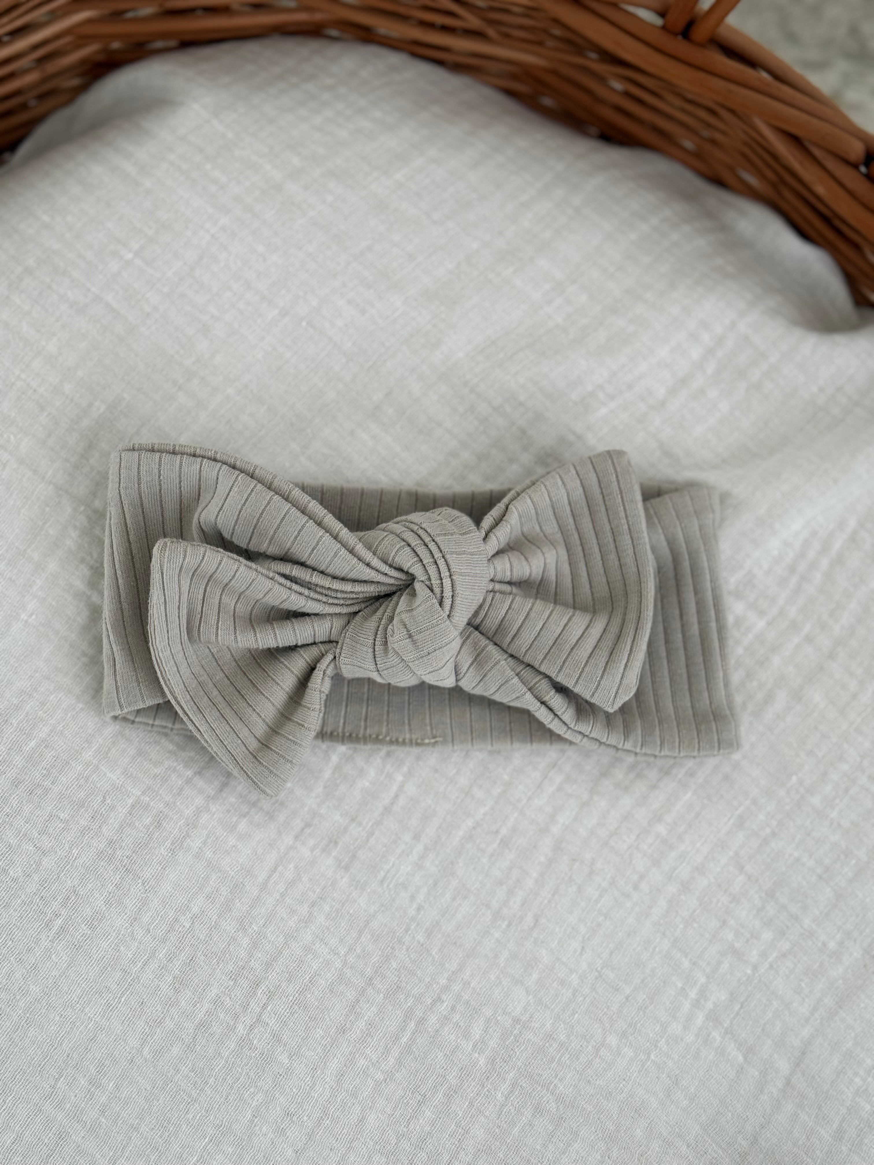 Haarbandje jersey rib - beige - For Your Little Cutie