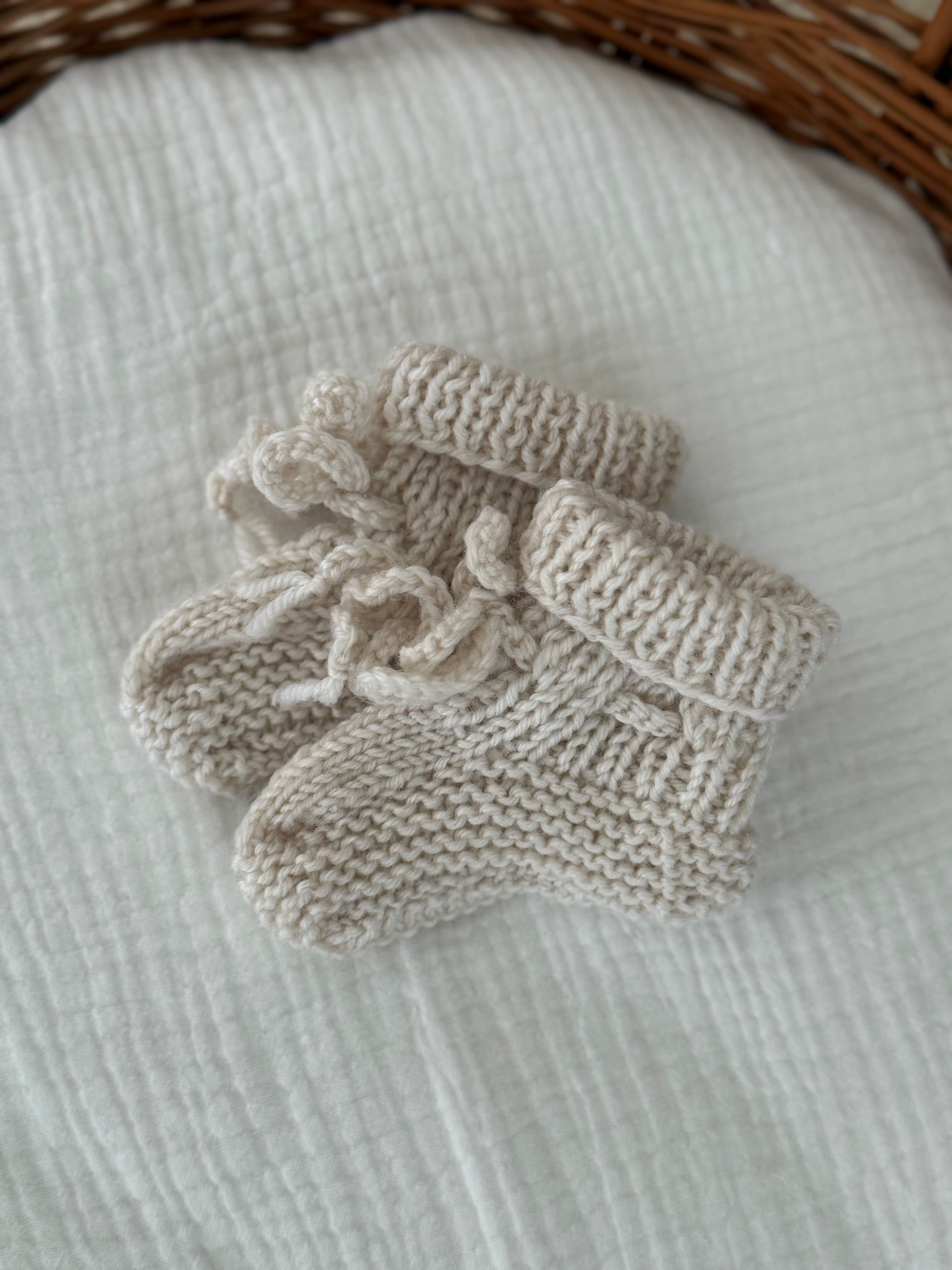 Slofjes - Merino Wol Ecru - For Your Little Cutie
