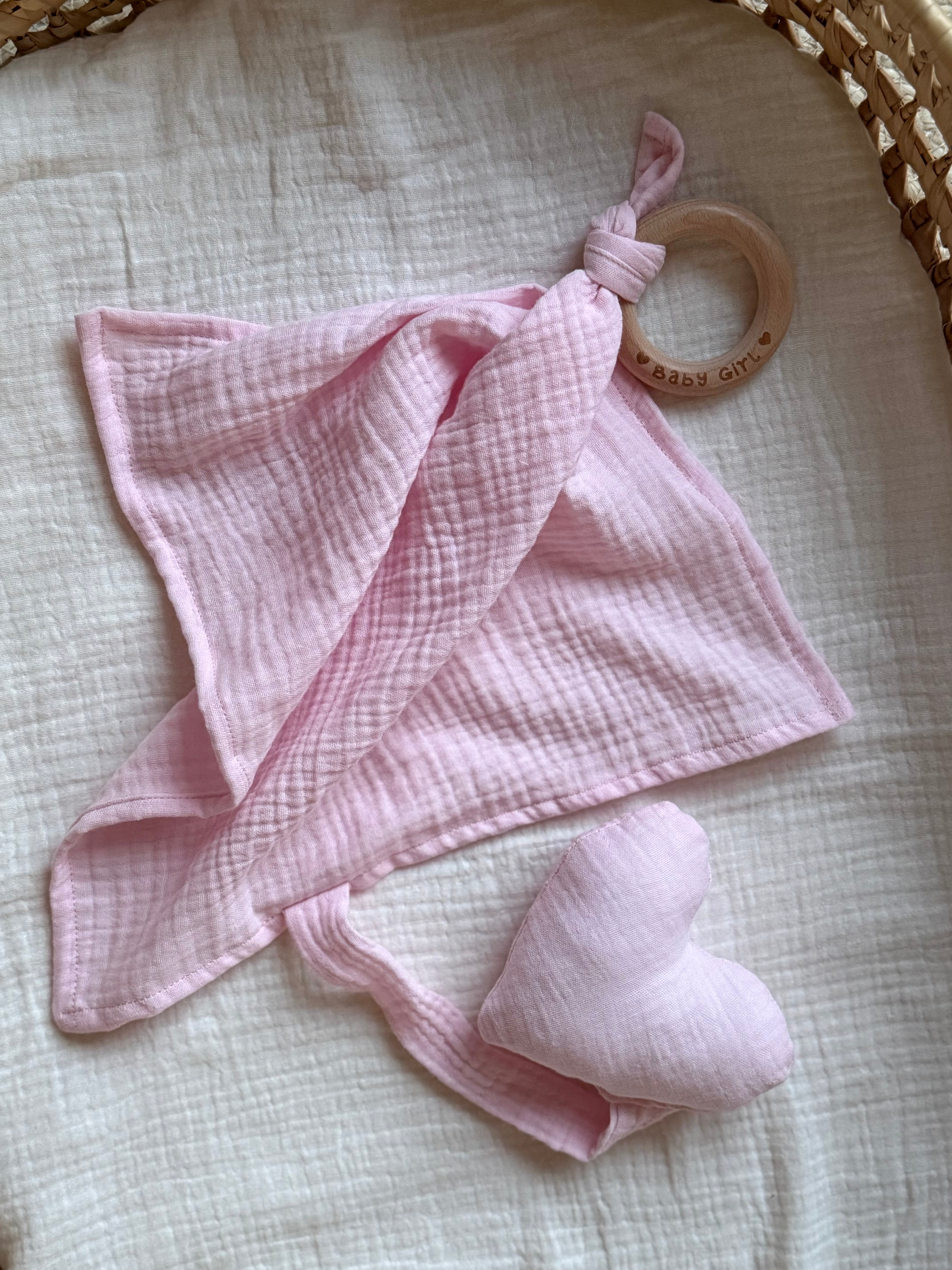 Bijtring/Swaddle - Baby Girls Roze - For Your Little Cutie