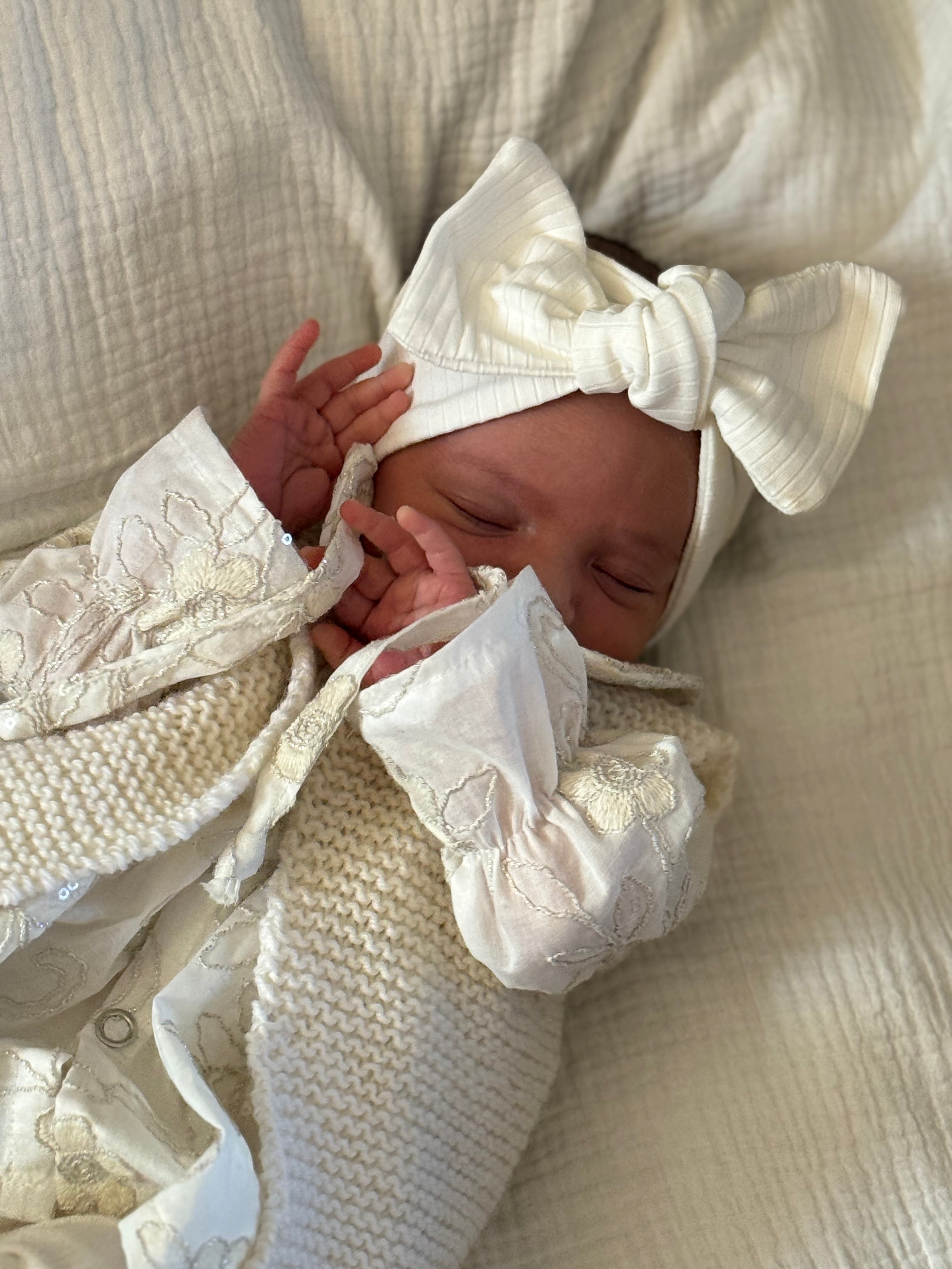 Haarbandje jersey rib - off white - For Your Little Cutie