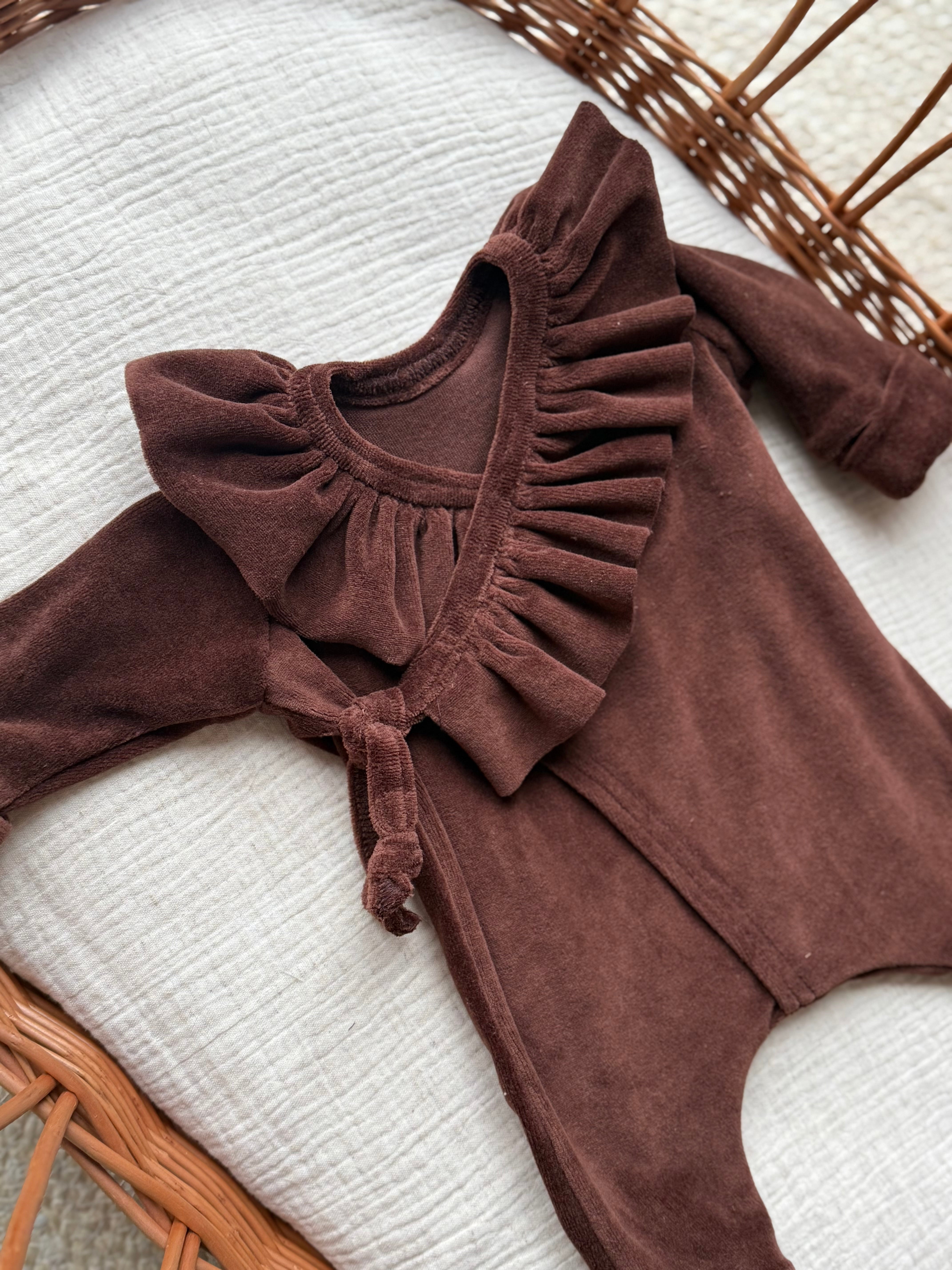 overslag boxpakje - velours brown