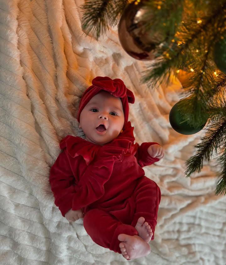 Overslag boxpakje - Velours red