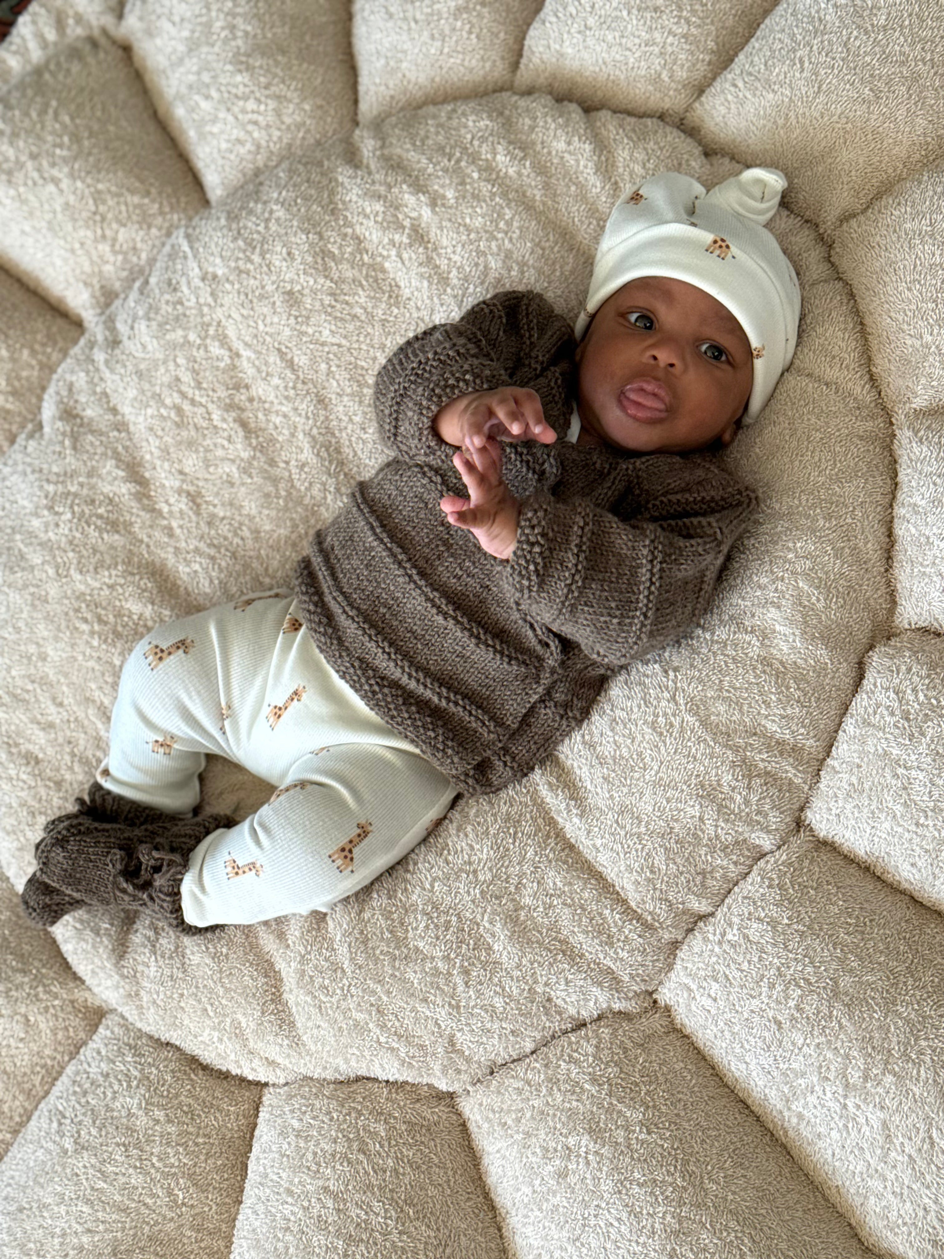 overslagvest unisex - Merino Wol bruin - For Your Little Cutie