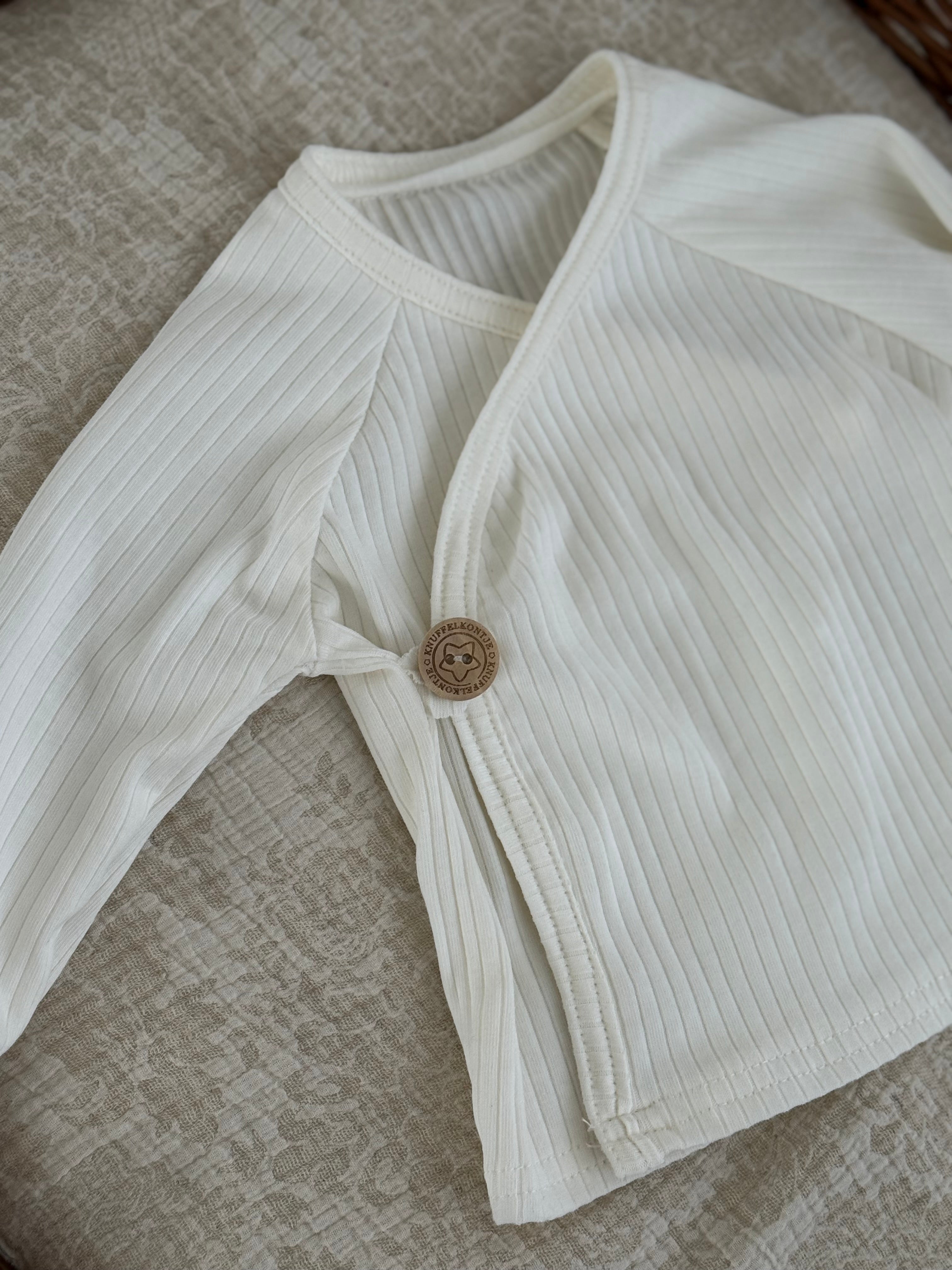 Overslagshirt unisex jersey rib - off white - For Your Little Cutie