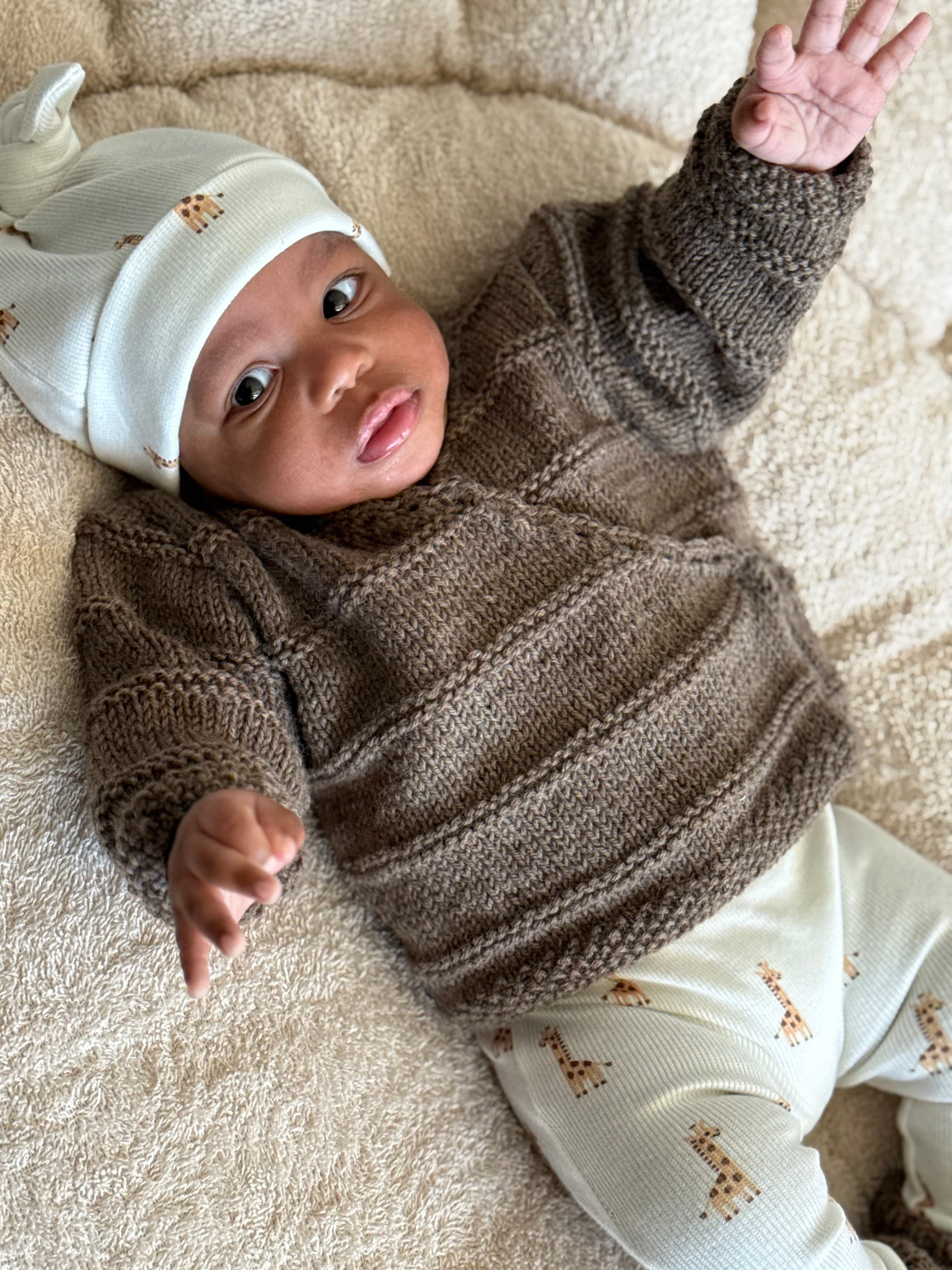 overslagvest unisex - Merino Wol bruin - For Your Little Cutie