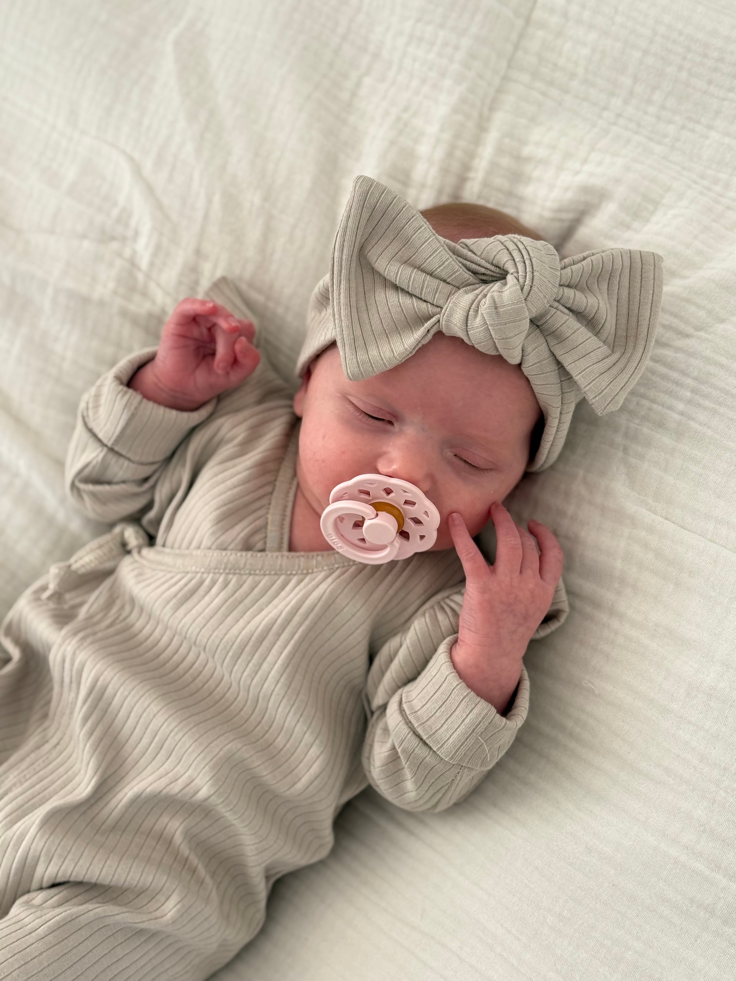 Haarbandje jersey rib - beige - For Your Little Cutie