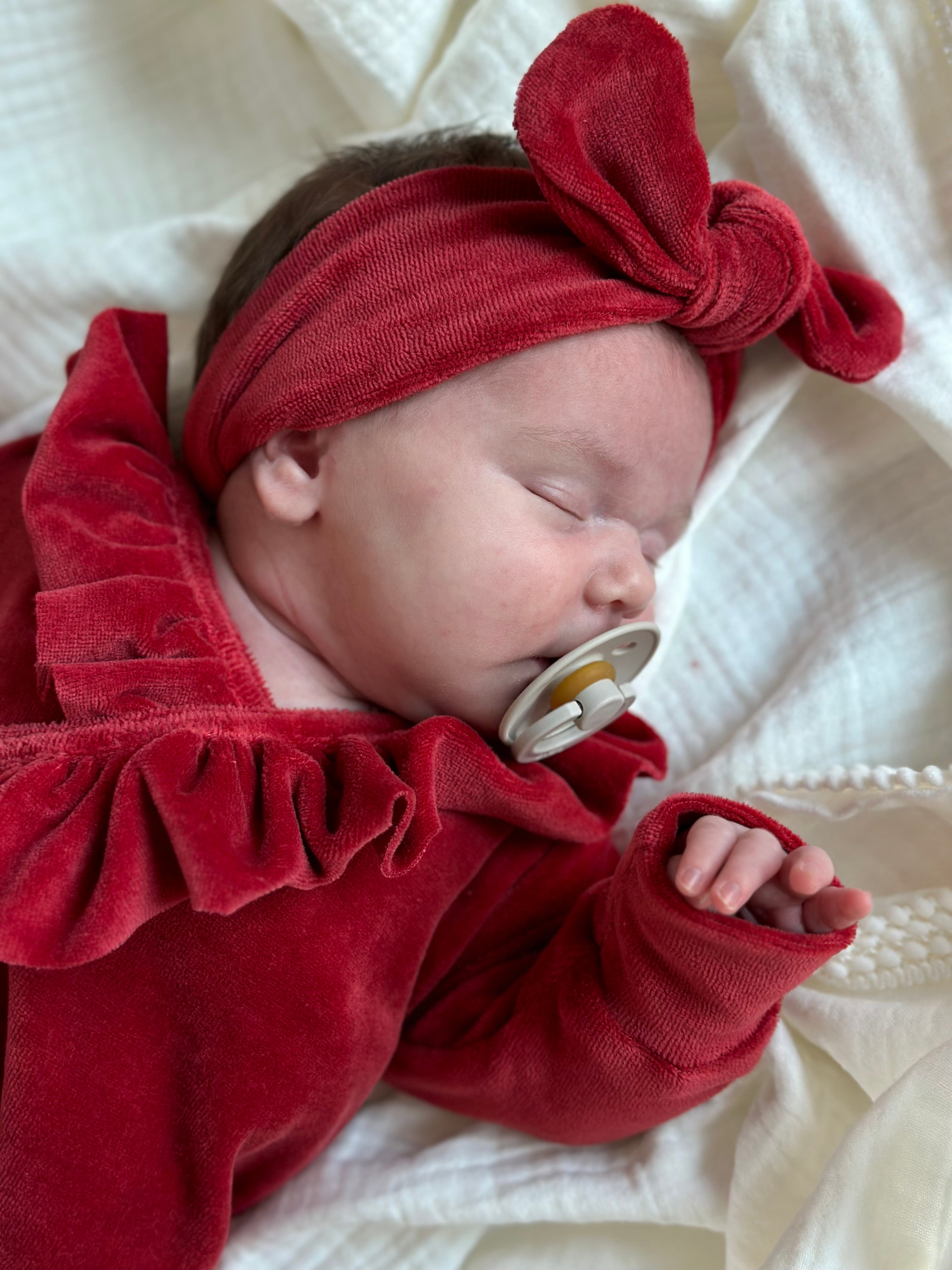 Haarbandje - Velours red - For Your Little Cutie