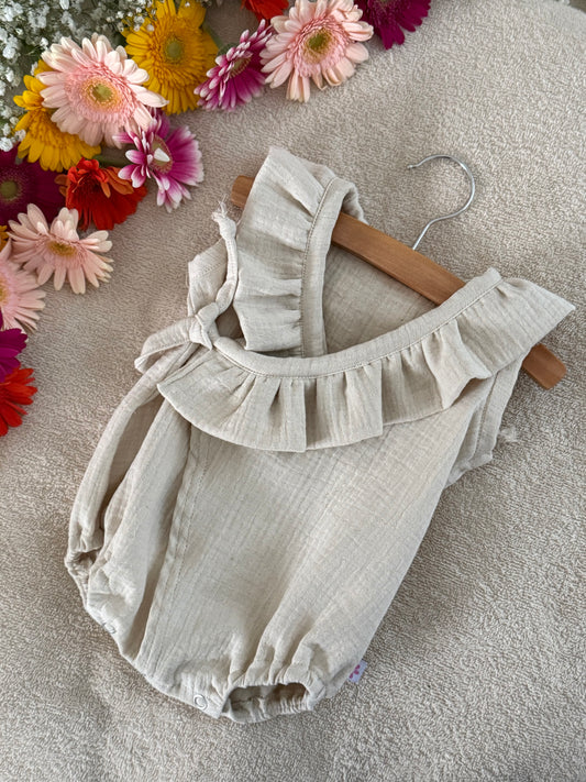 Zomer pakje ruffle - mousseline beige