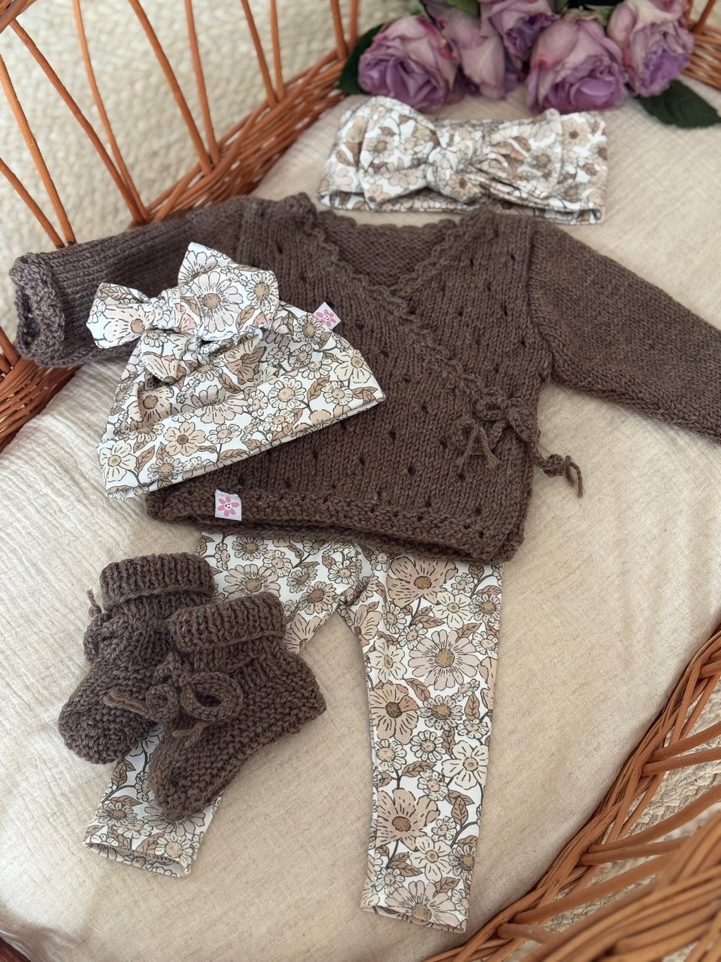 Overslagvest - Merino wol bruin - For Your Little Cutie