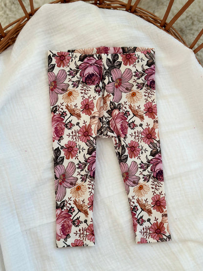 Broekje/legging - purple flower - For Your Little Cutie