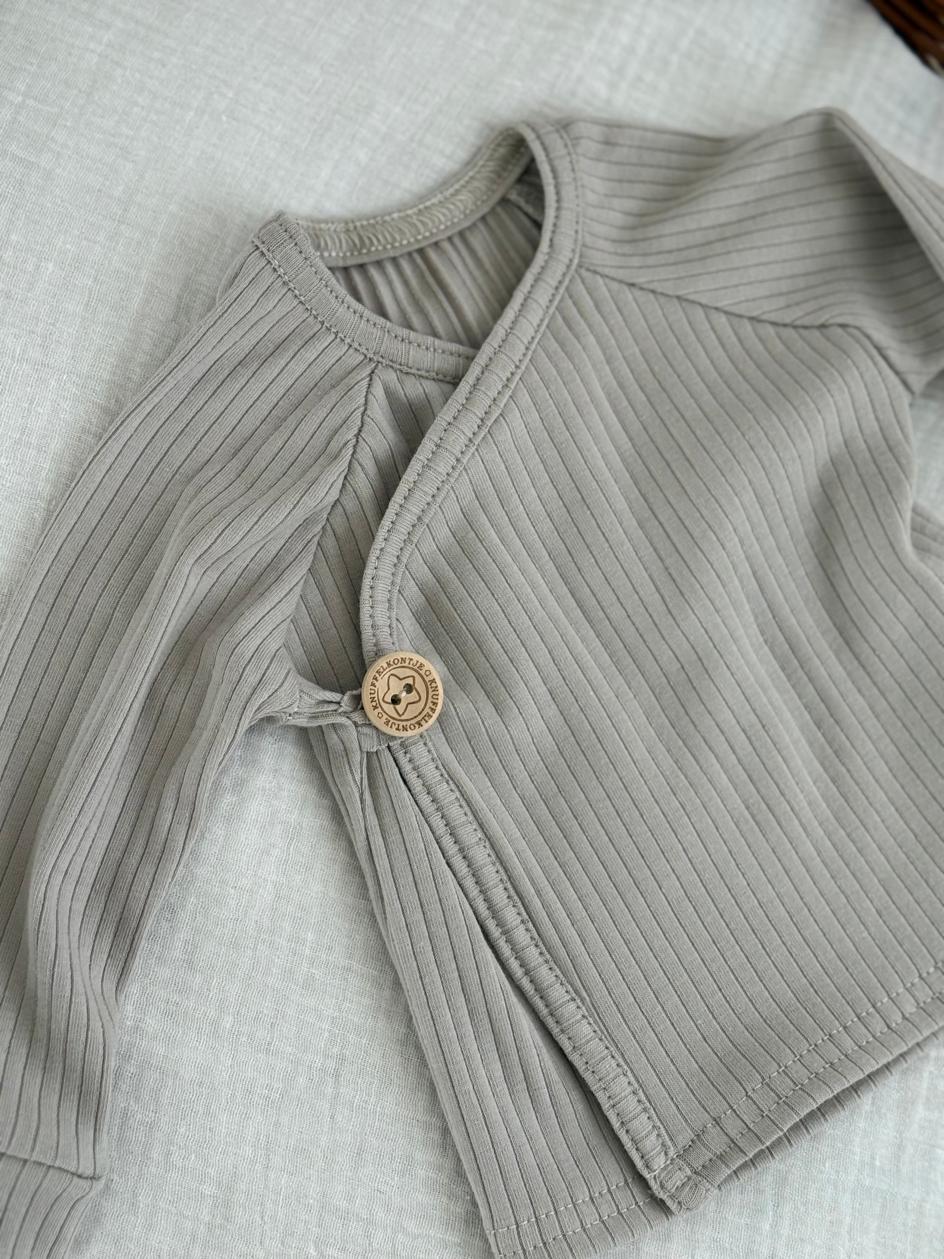 Overslagshirt unisex jersey rib - beige - For Your Little Cutie