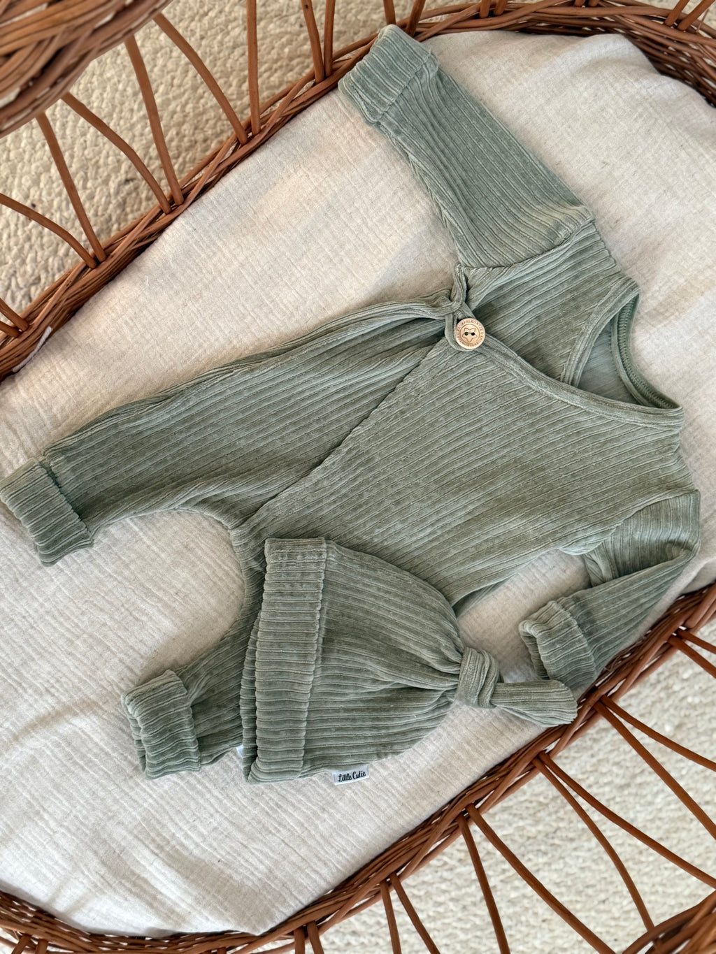 Boxpakje unisex - fluweel groen - For Your Little Cutie