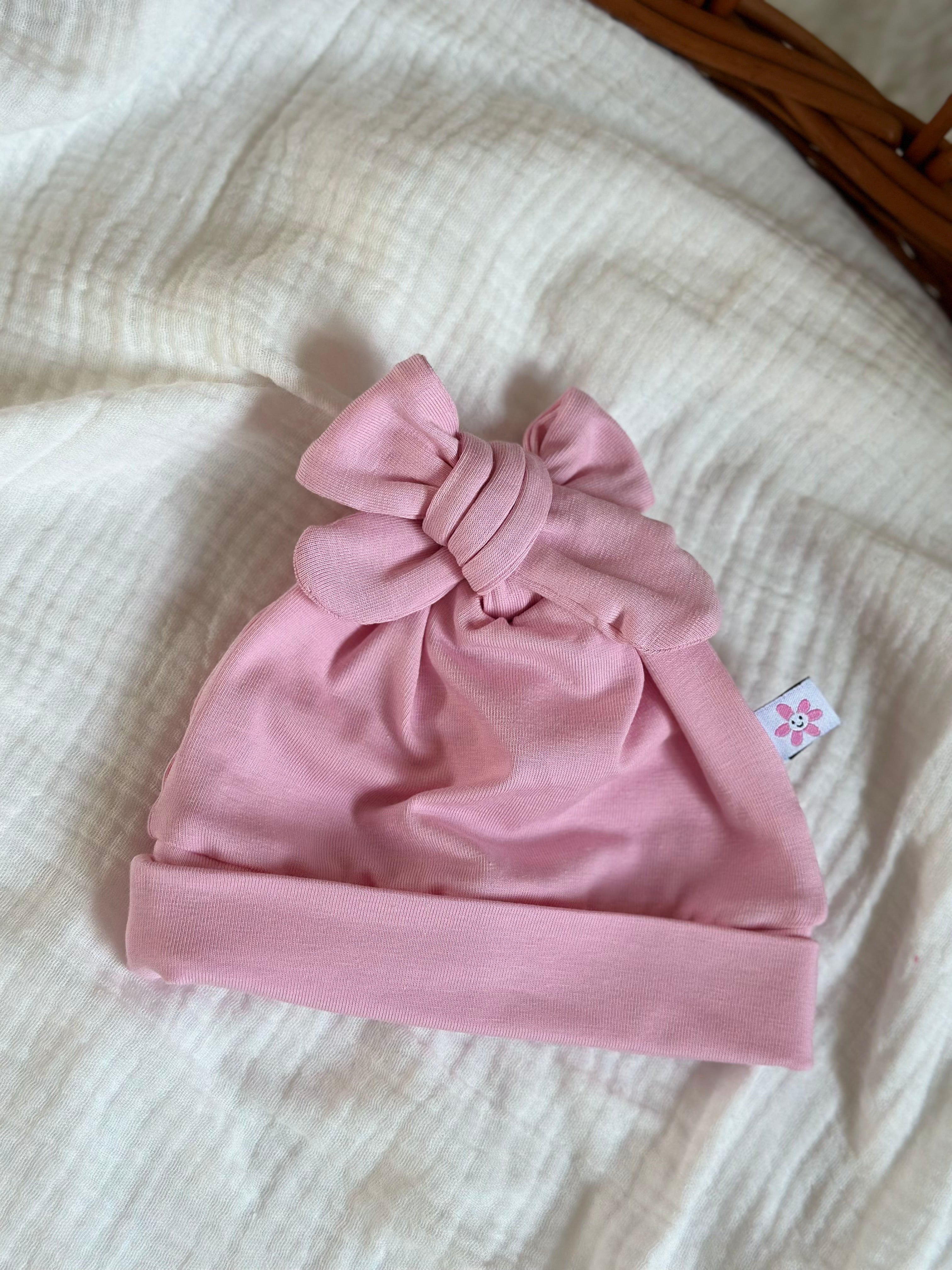 Mutsje strik - baby pink - For Your Little Cutie