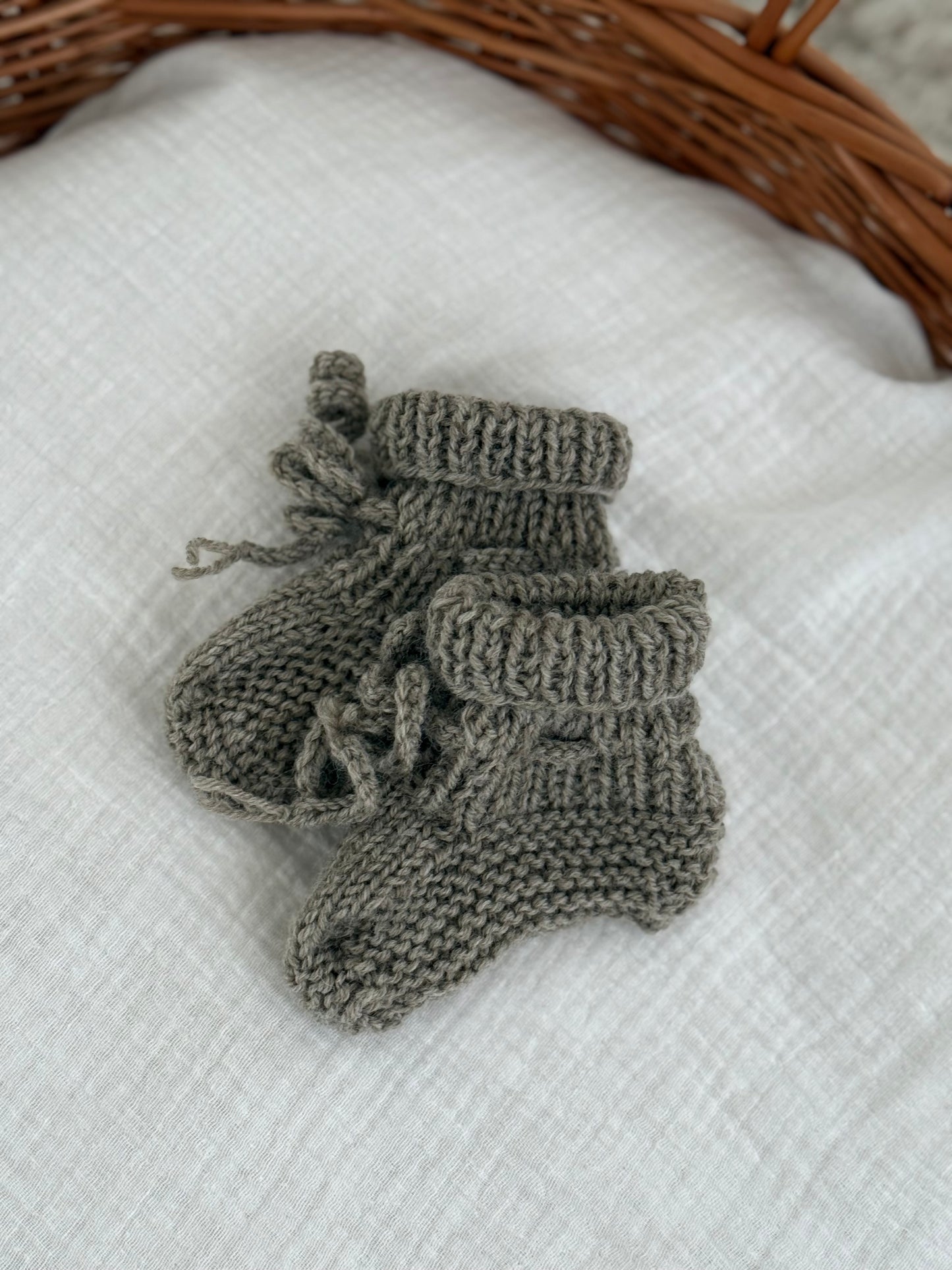 Slofjes merino wol - taupe