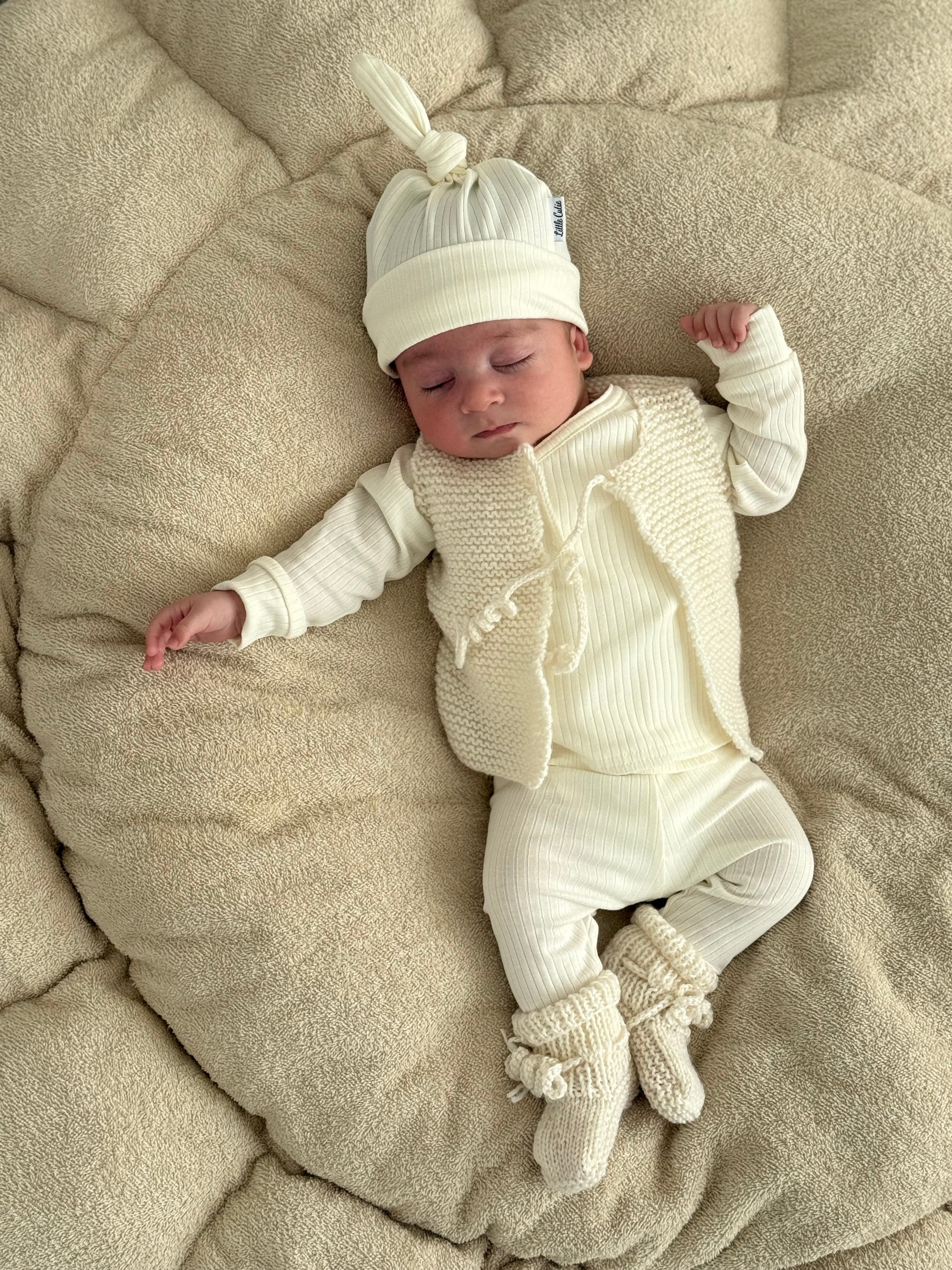 Gilletje merino wol - off white - For Your Little Cutie