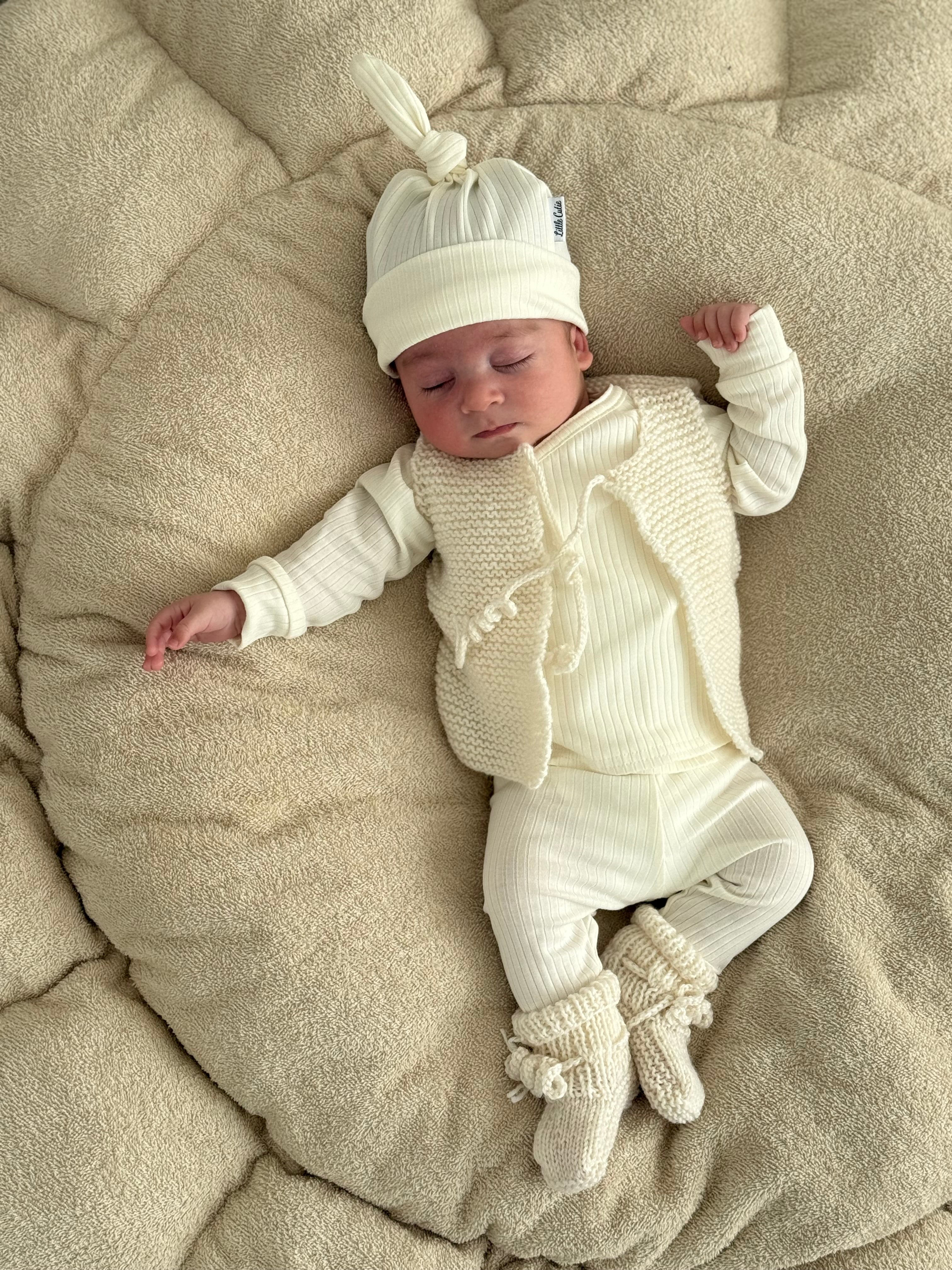 Gilletje merino wol - off white - For Your Little Cutie