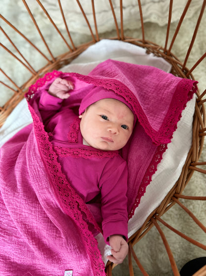 Newborn setje 6 delig - Organic fuchsia