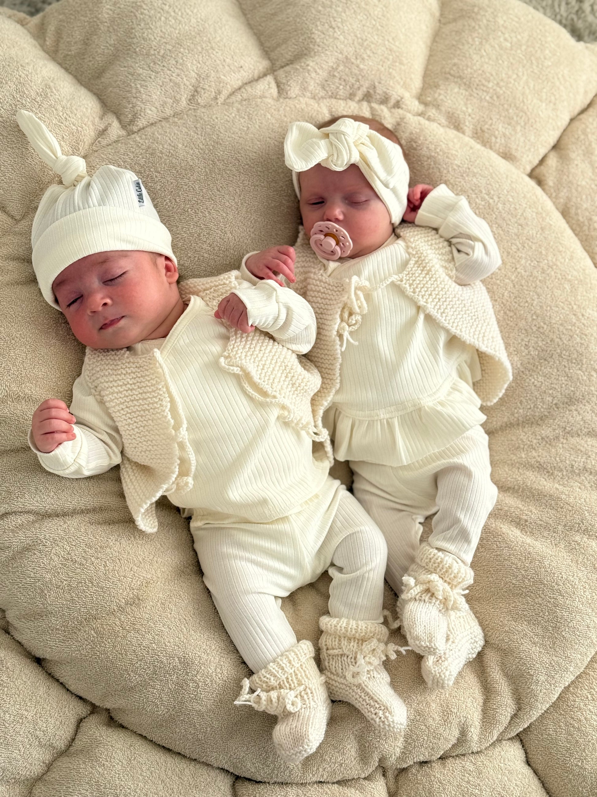 Legging/broekje unisex jersey rib - off white - For Your Little Cutie