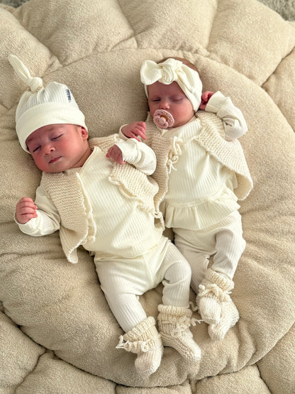 Legging/broekje unisex jersey rib - off white - For Your Little Cutie
