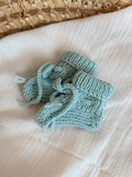 Slofjes merinowol - baby blauw - For Your Little Cutie