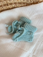 Slofjes merinowol - baby blauw - For Your Little Cutie