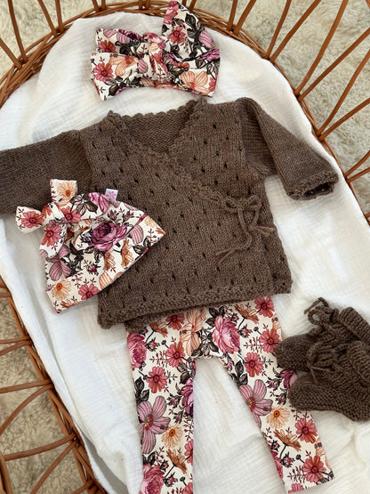 Broekje/legging - purple flower - For Your Little Cutie