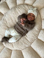 overslagvest unisex - Merino Wol bruin - For Your Little Cutie