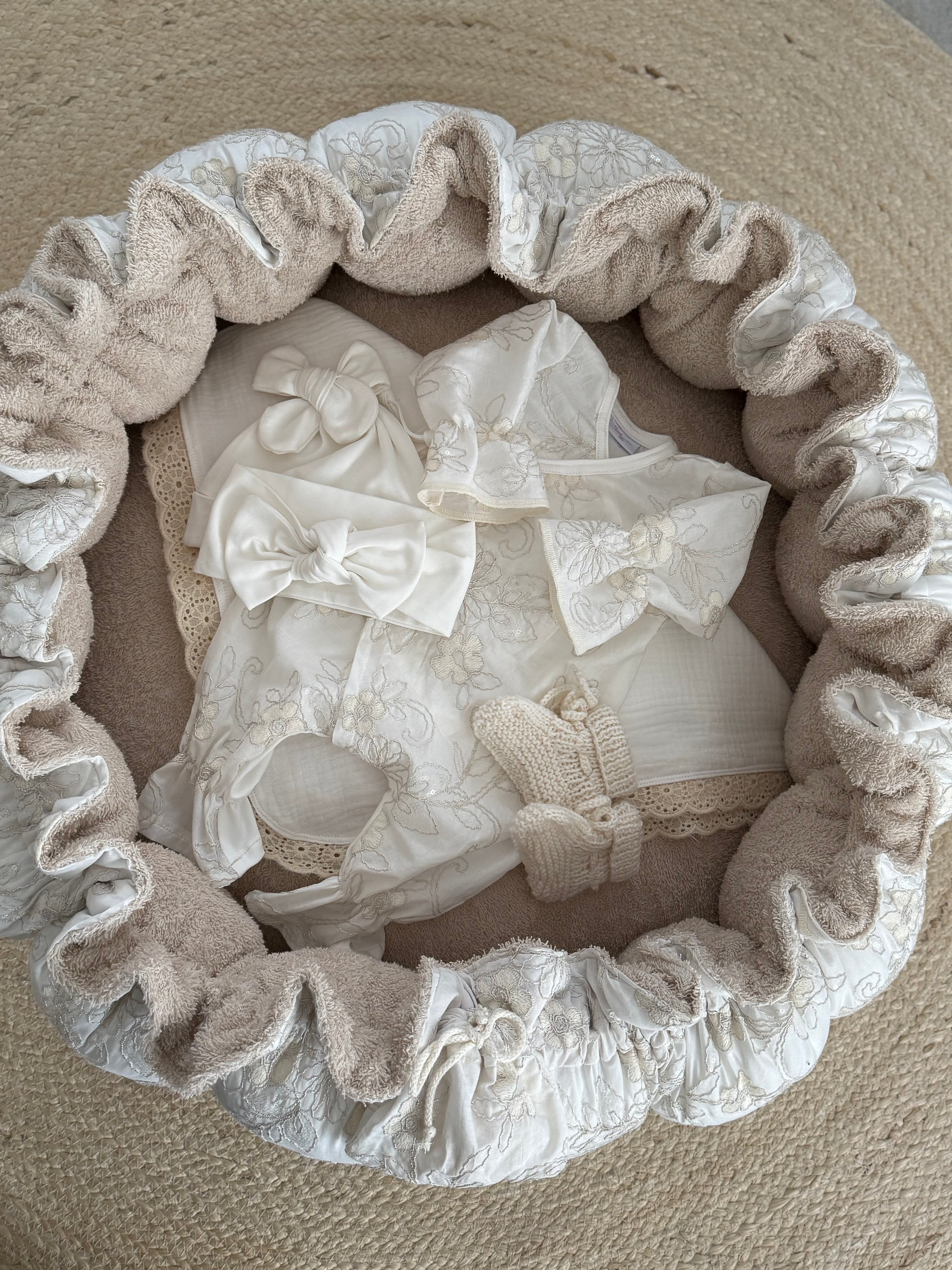 Newborn Set 4 delig (Haarbandje) Dahlia - Bloem Floral - For Your Little Cutie