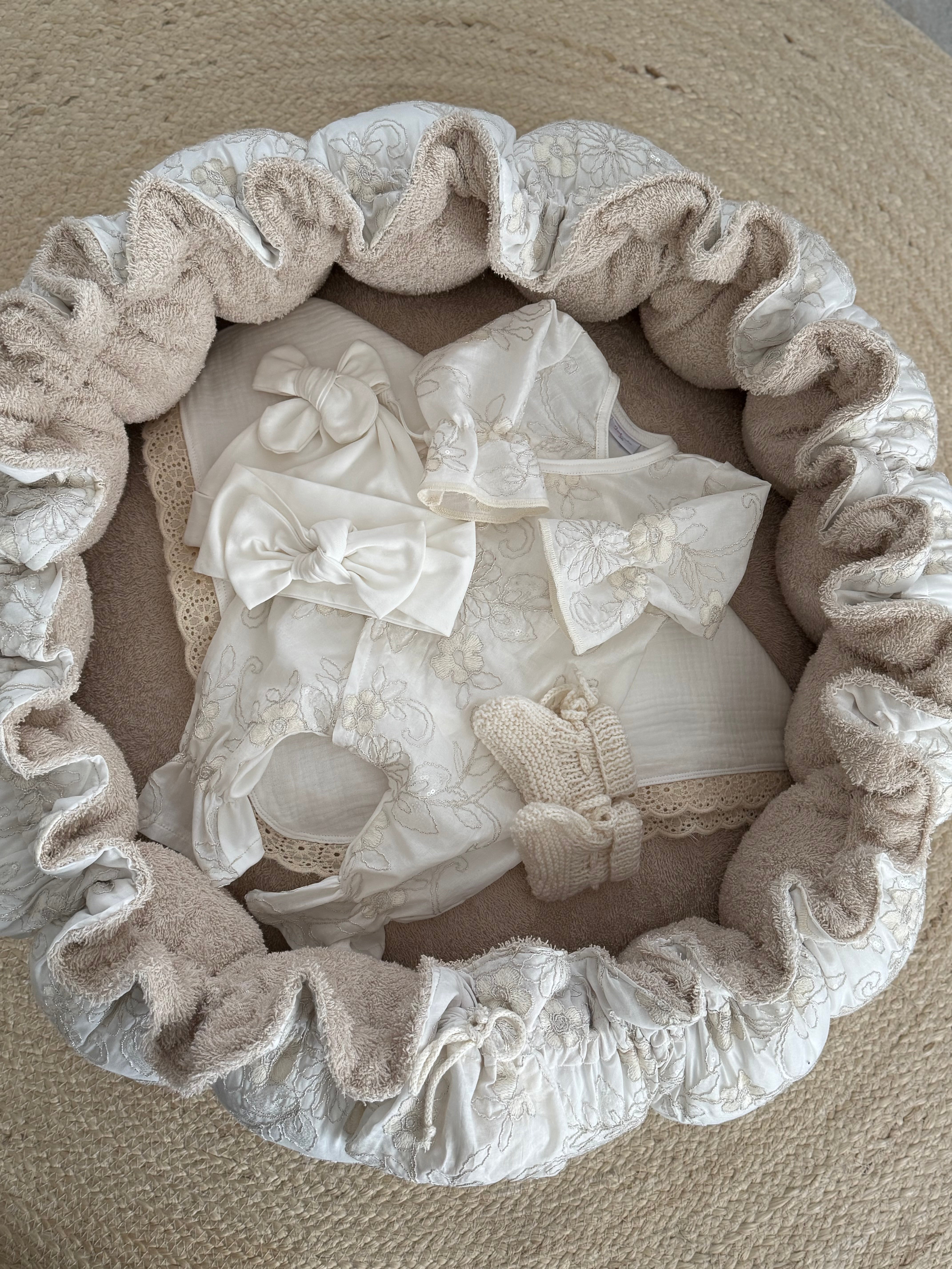 Newborn Set 4 delig (Haarbandje) Dahlia - Bloem Floral - For Your Little Cutie