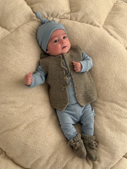 Gilletje merino wol unisex - taupe - For Your Little Cutie