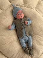 Legging/broekje unisex jersey rib - blauw - For Your Little Cutie
