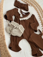 Booties Stickerei - Baumwolle Sand
