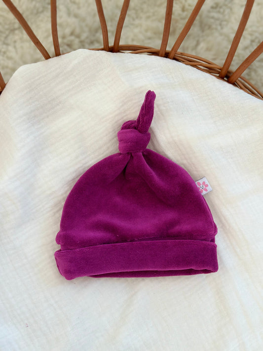 Mutsje - velours paars - For Your Little Cutie