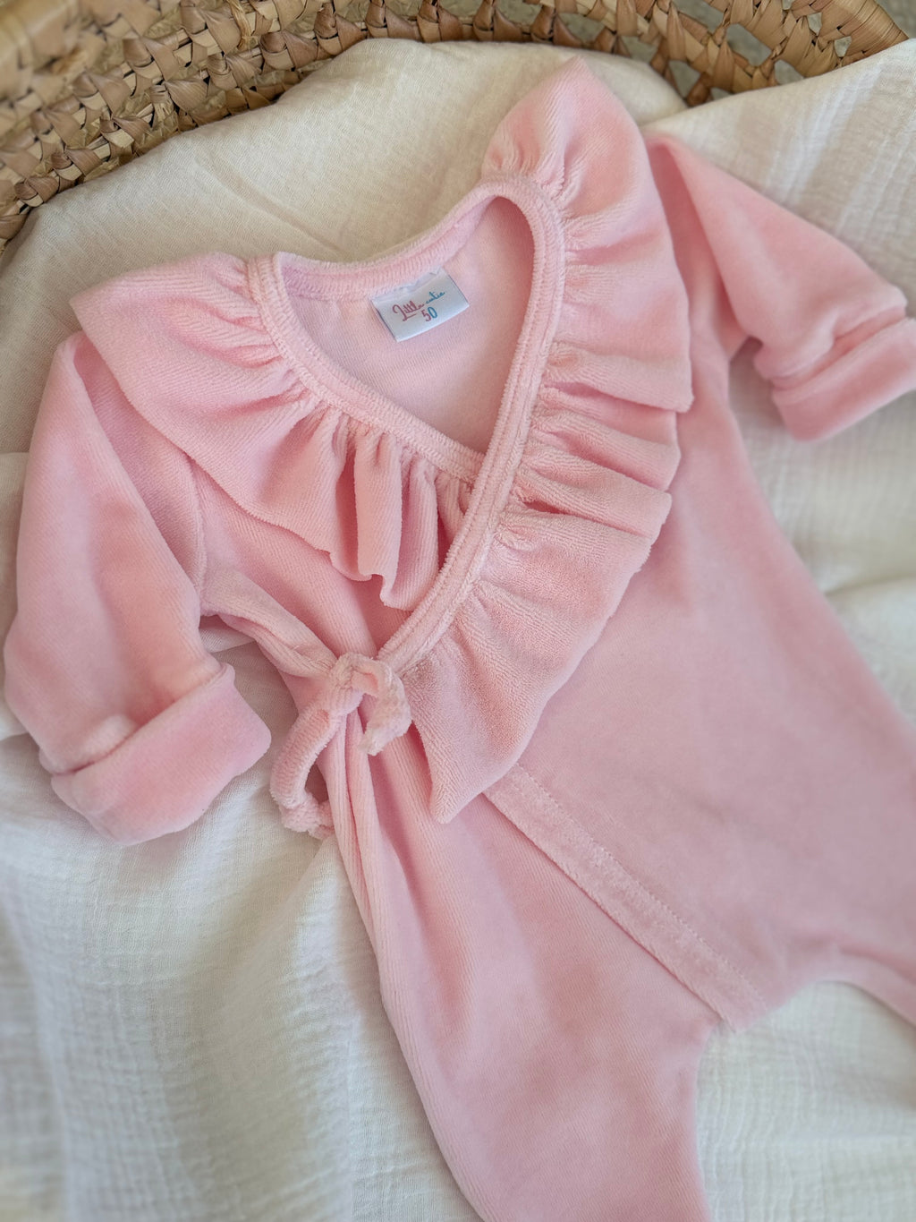 Boxpakje - velours licht roze - For Your Little Cutie
