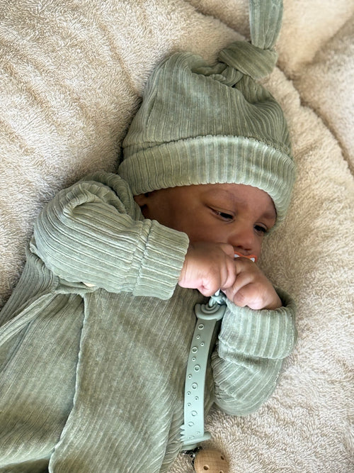 Boxpakje unisex - fluweel groen - For Your Little Cutie
