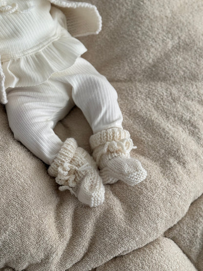Slofjes  merino wol - off white - For Your Little Cutie