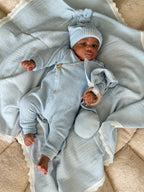 Boxpakje unisex - Fluweel rib baby blauw - For Your Little Cutie