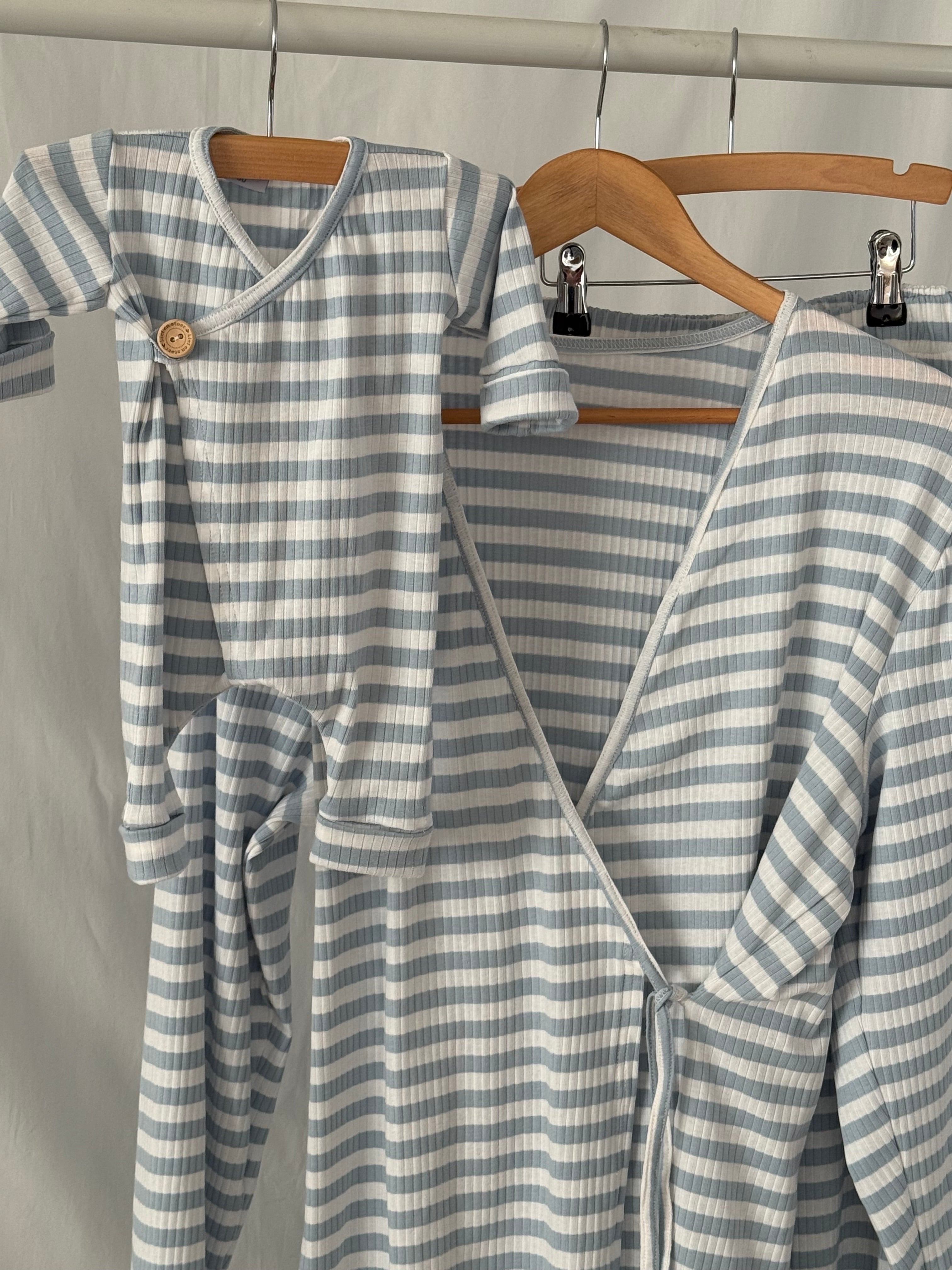 Mama Huispak - Dusty Blue Stripe