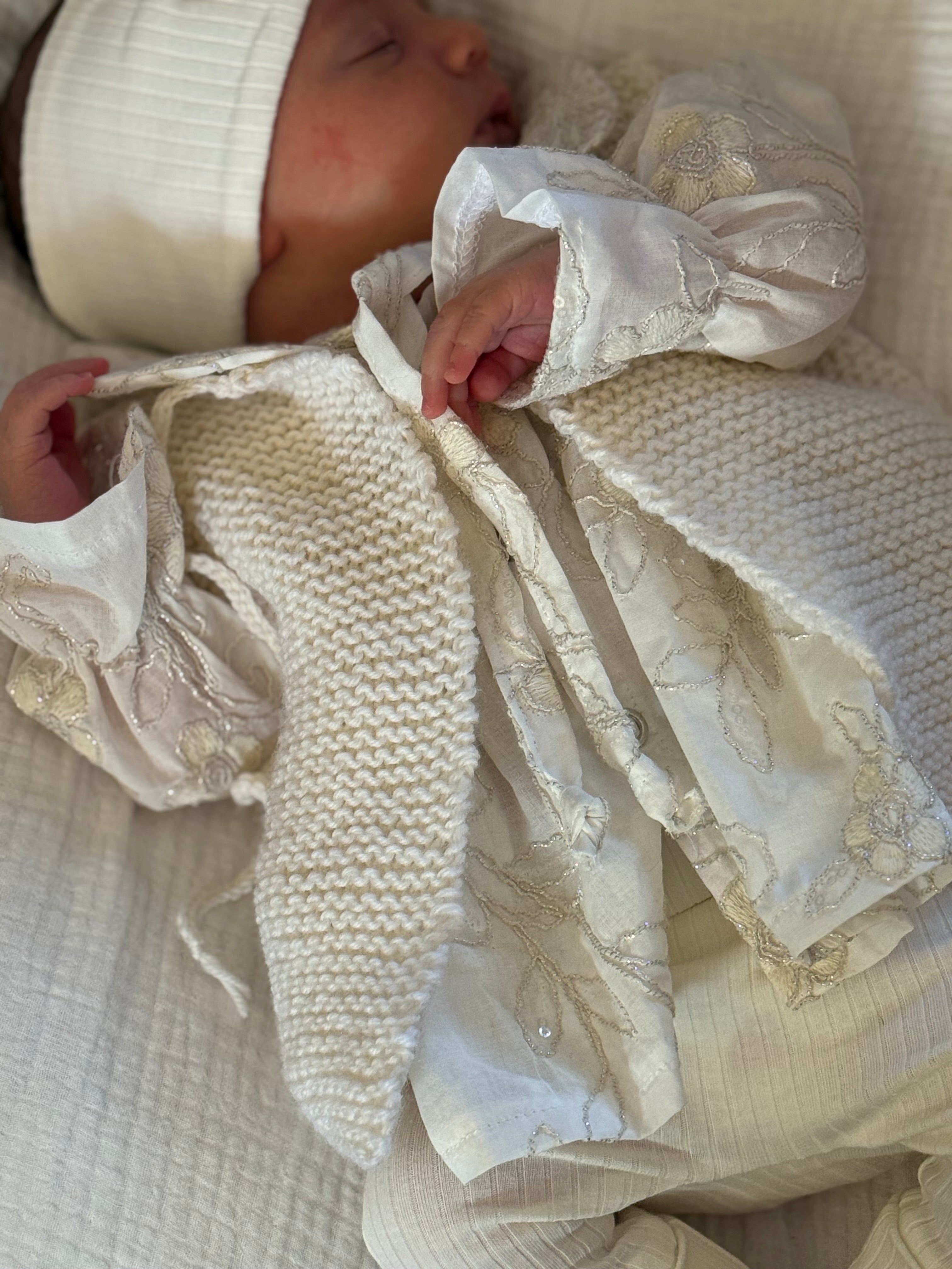 Gilletje Merino Wol - Ecru - For Your Little Cutie