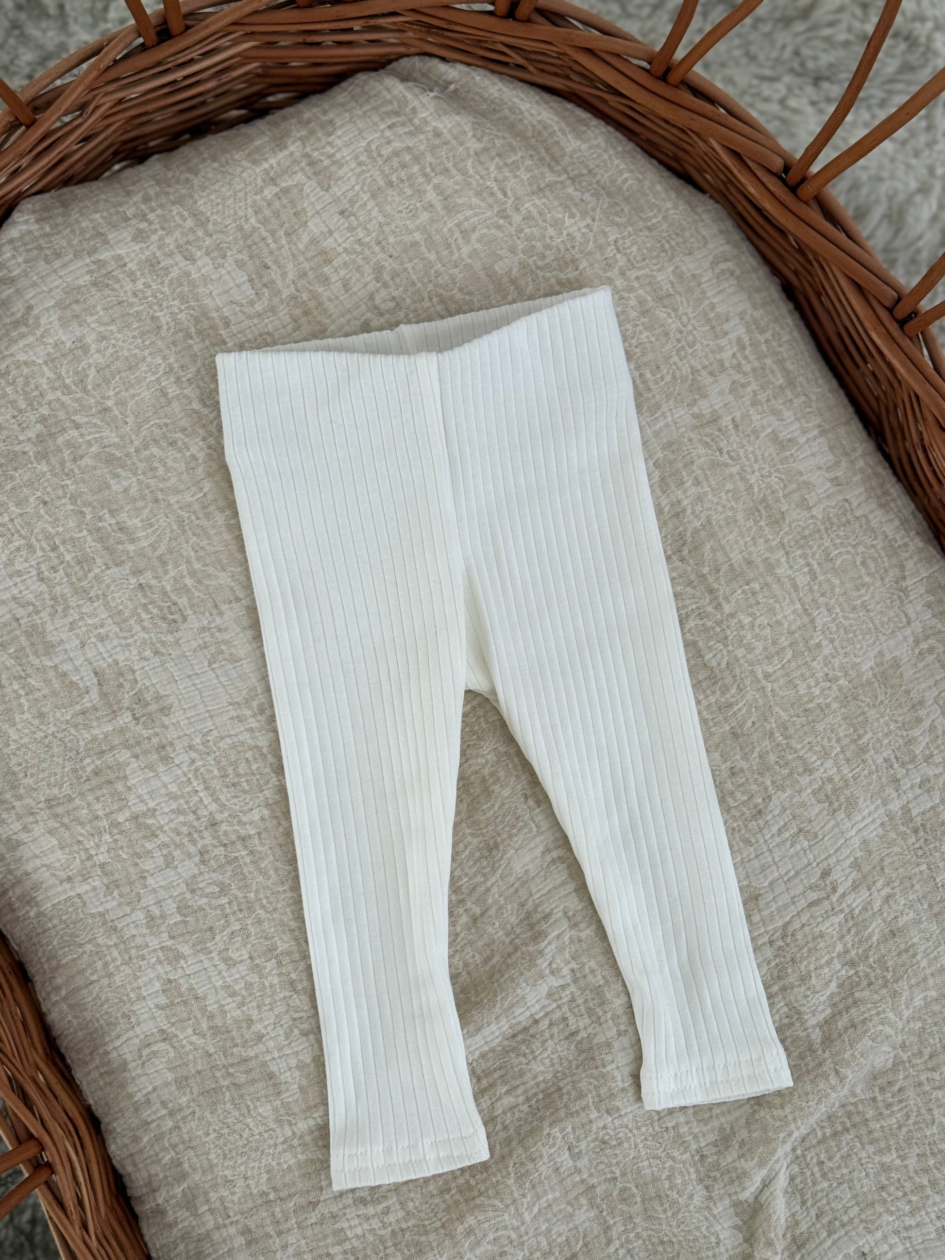 Legging/broekje unisex jersey rib - off white - For Your Little Cutie