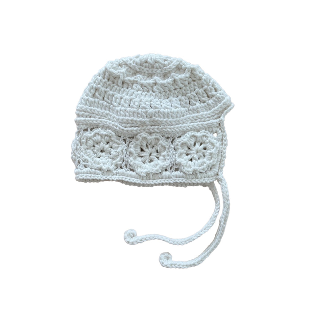 Gehaakt Mutsje Dahlia - Wit/Ecru - For Your Little Cutie