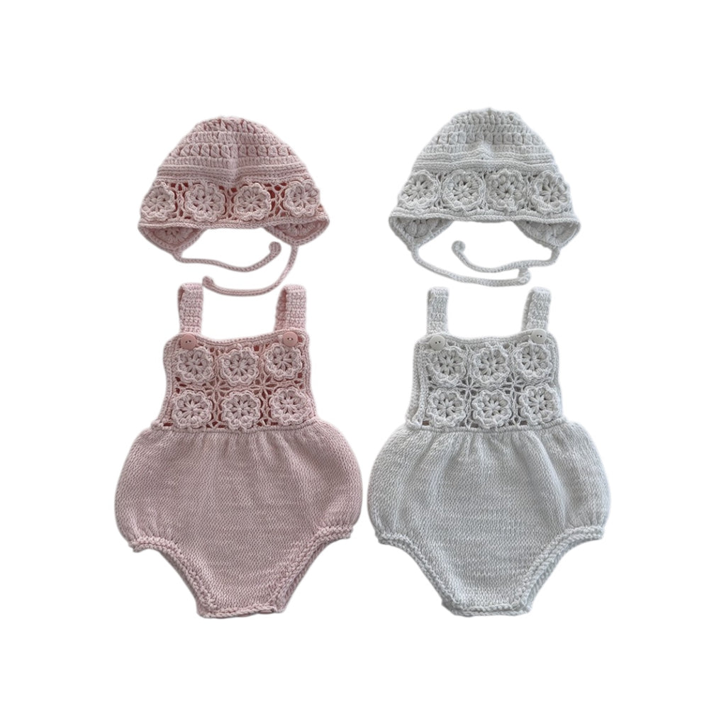 Gehaakt Mutsje Dahlia - Wit/Ecru - For Your Little Cutie