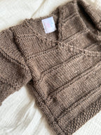 overslagvest unisex - Merino Wol bruin - For Your Little Cutie