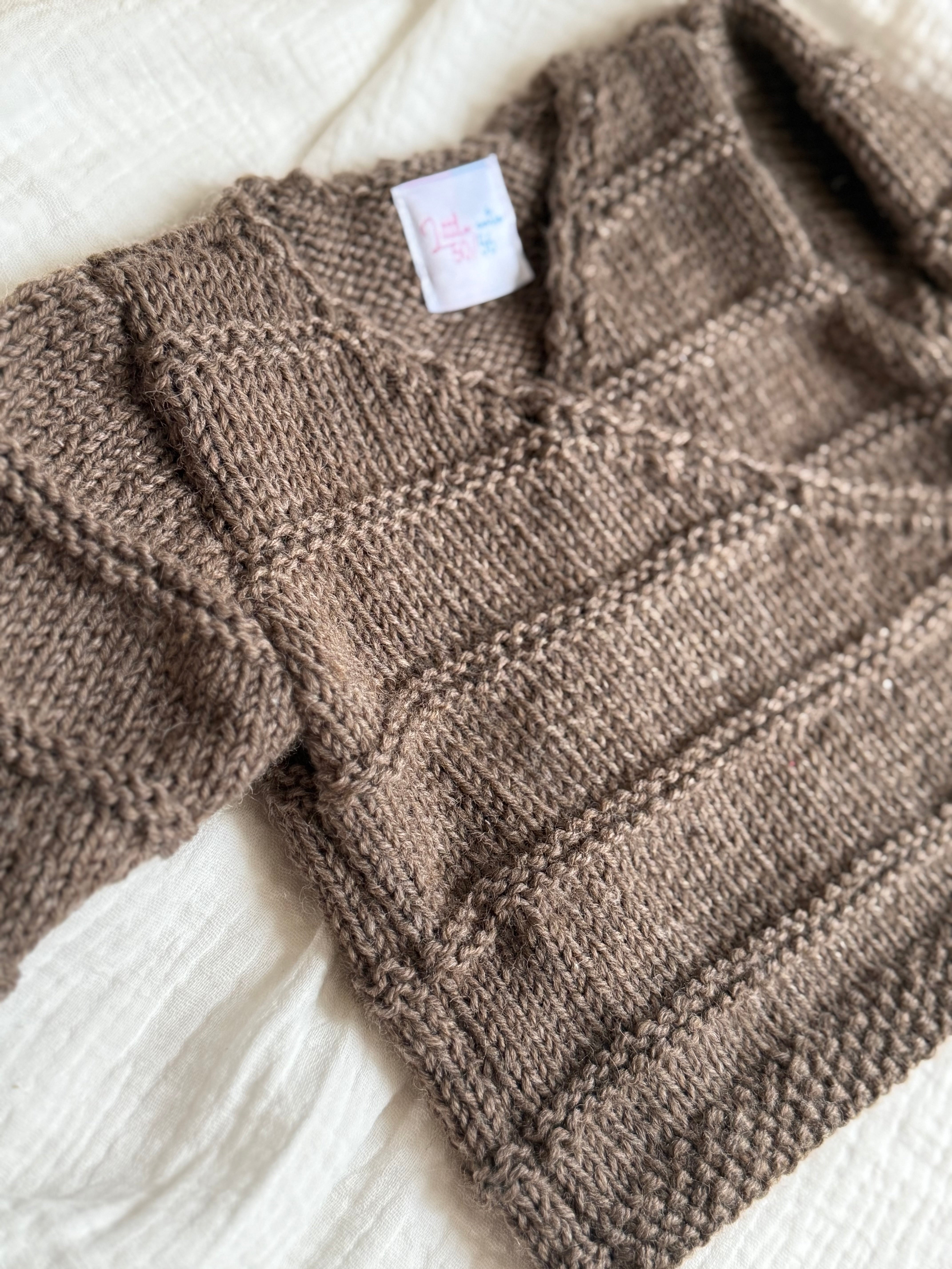 overslagvest unisex - Merino Wol bruin - For Your Little Cutie