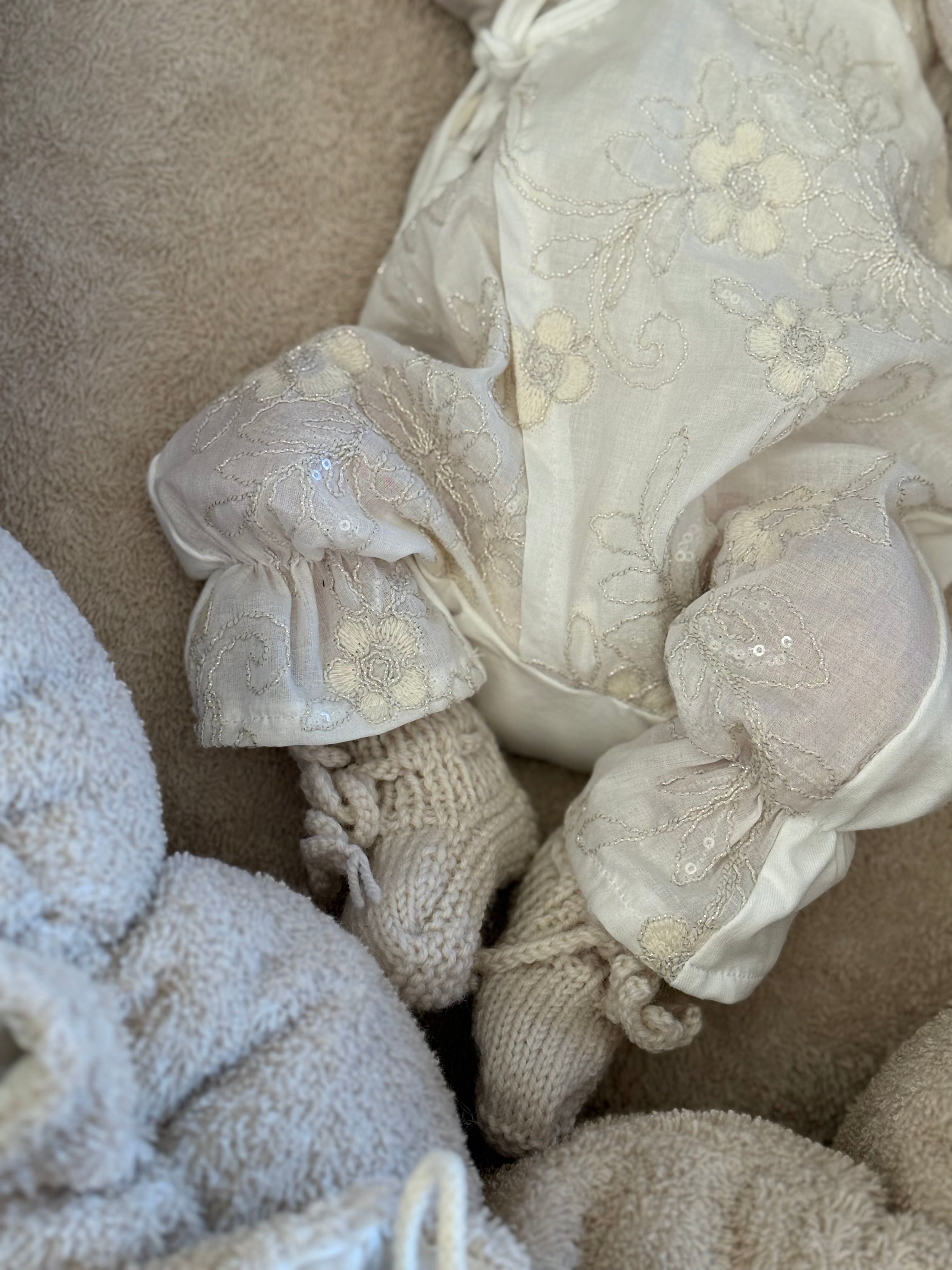 Slofjes - Merino Wol Ecru - For Your Little Cutie
